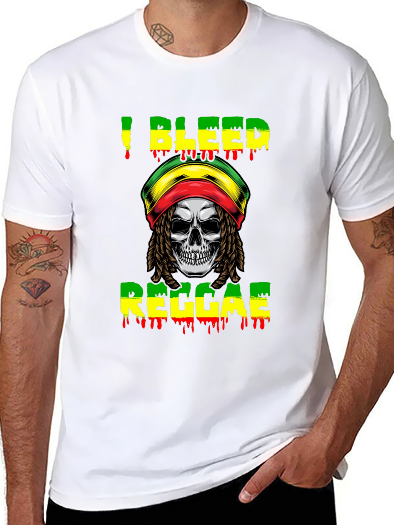 I Bleed Reggae Skull T-Shirt