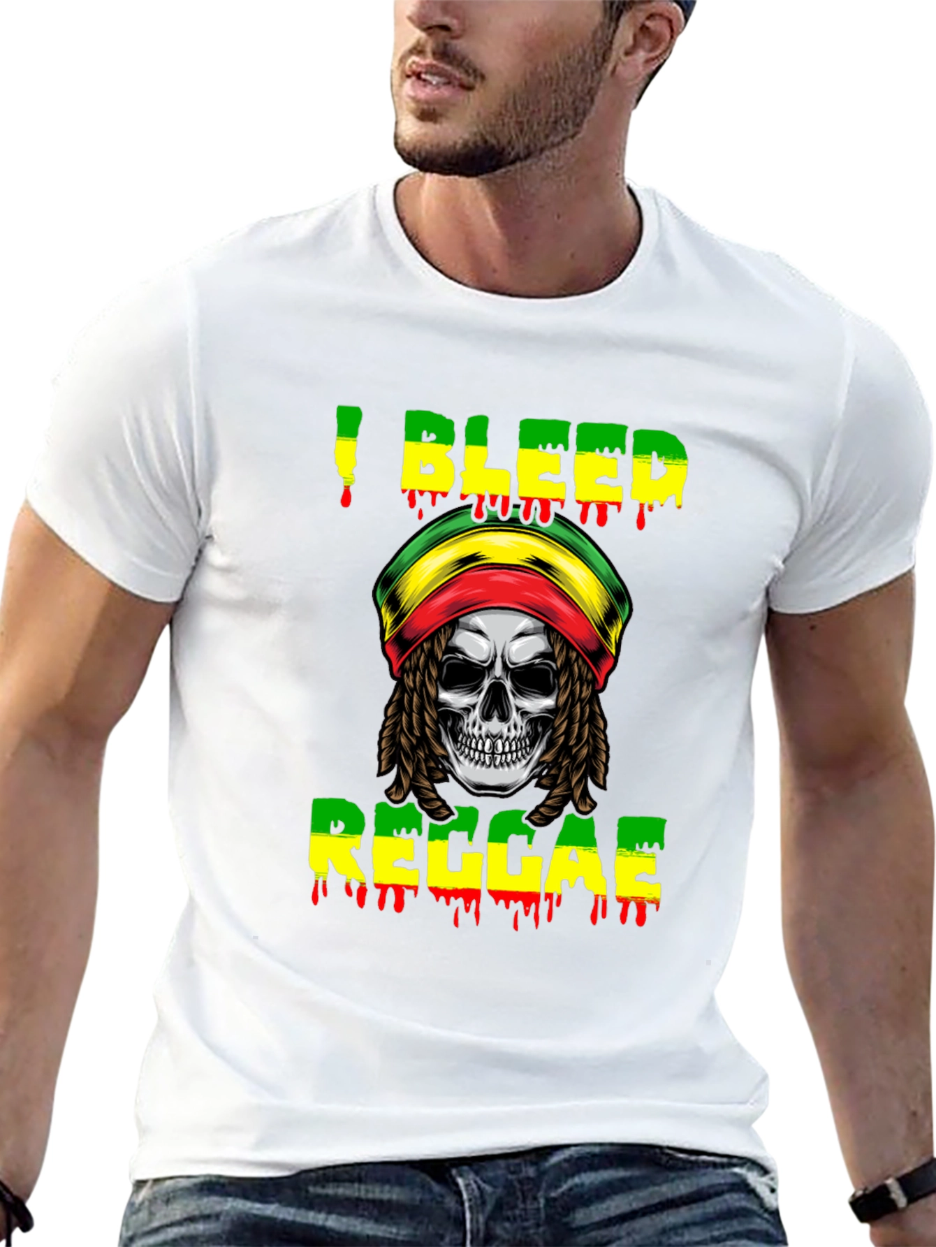 I Bleed Reggae Skull T-Shirt