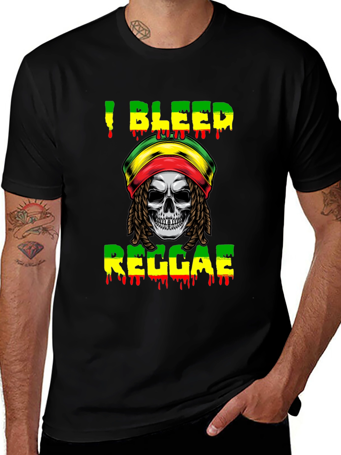 I Bleed Reggae Skull T-Shirt