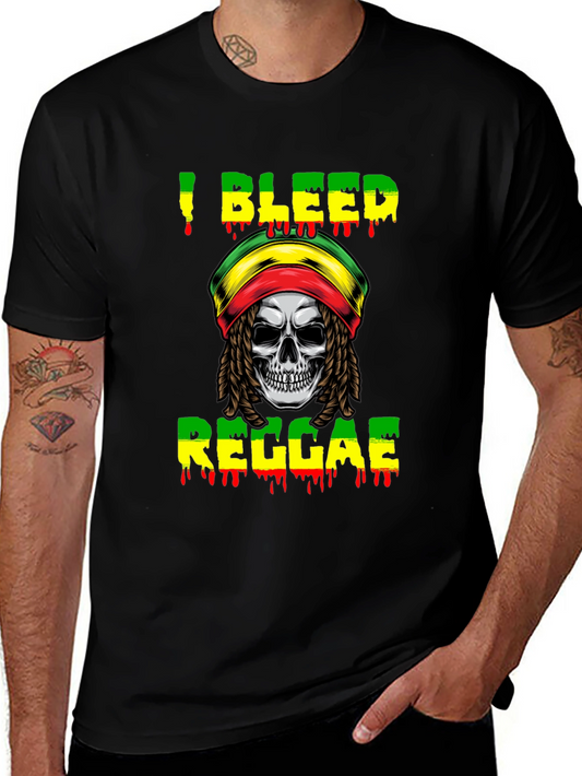 I Bleed Reggae Skull T-Shirt