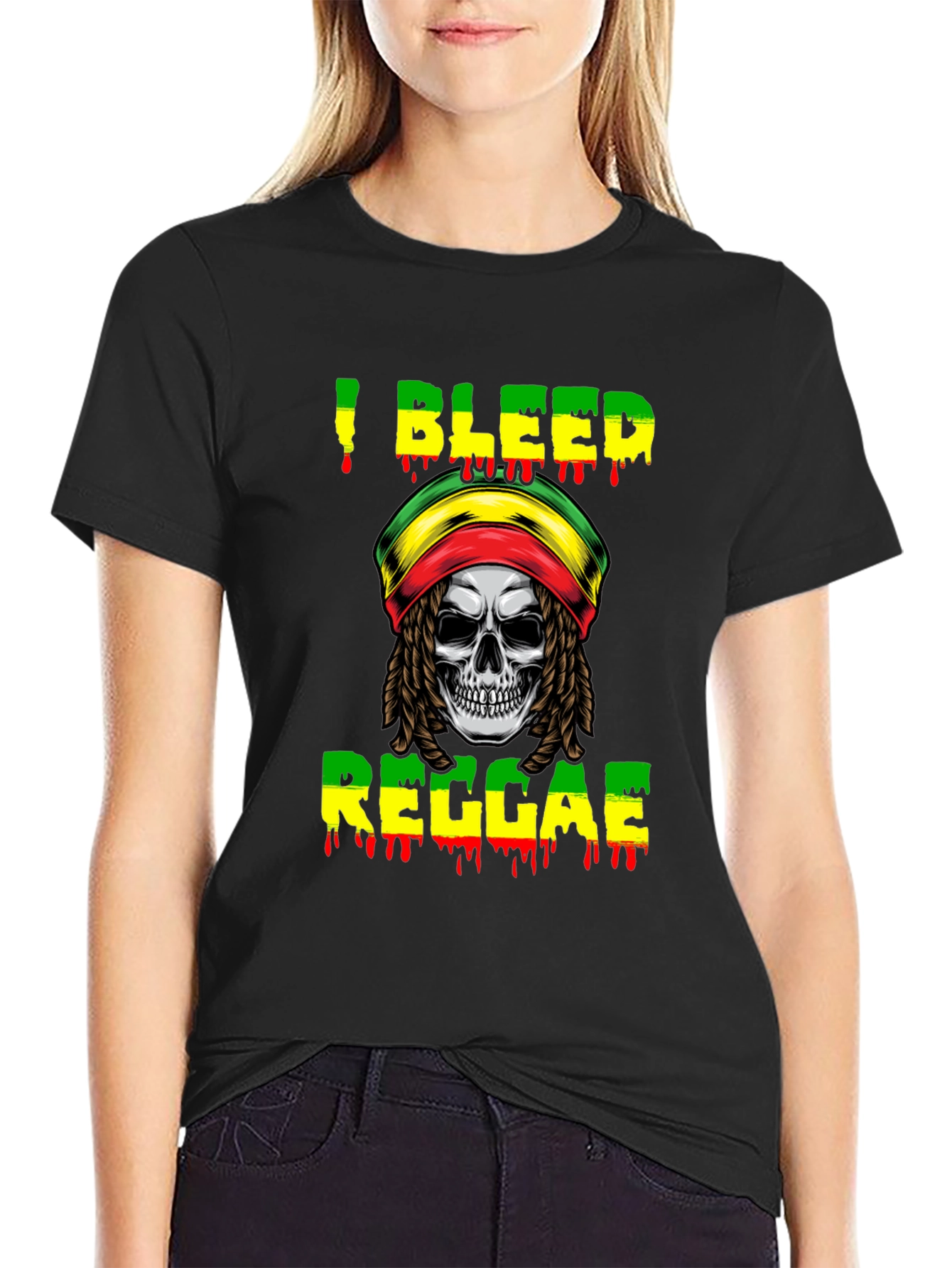 I Bleed Reggae Skull T-Shirt