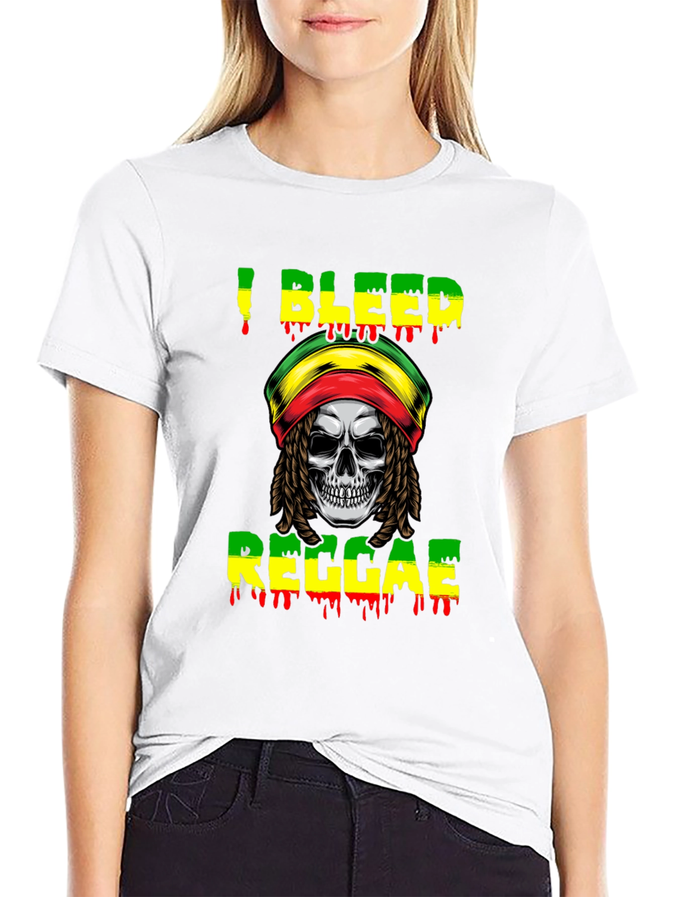 I Bleed Reggae Skull T-Shirt