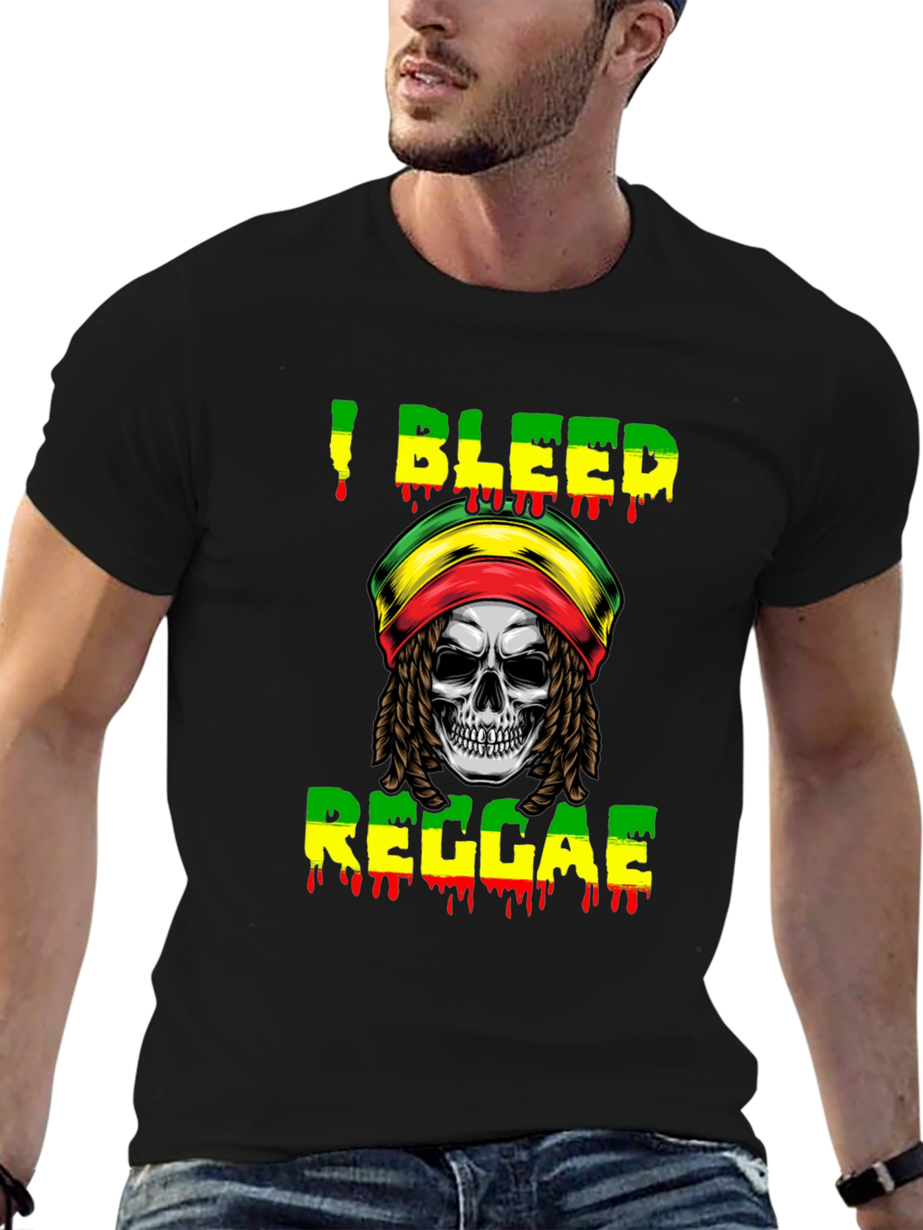 I Bleed Reggae Skull T-Shirt