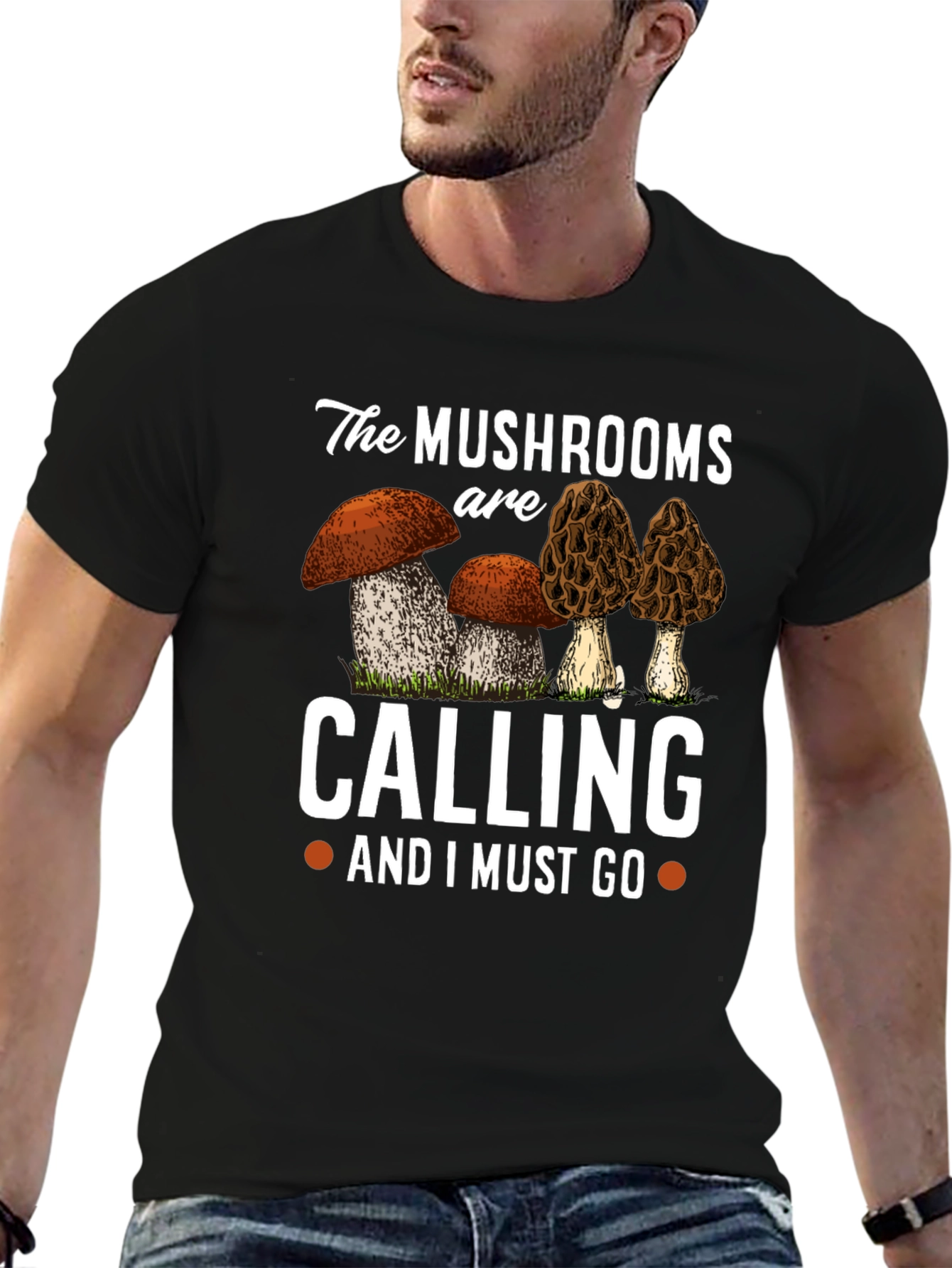 Mushroom Lovers Black Graphic Tee