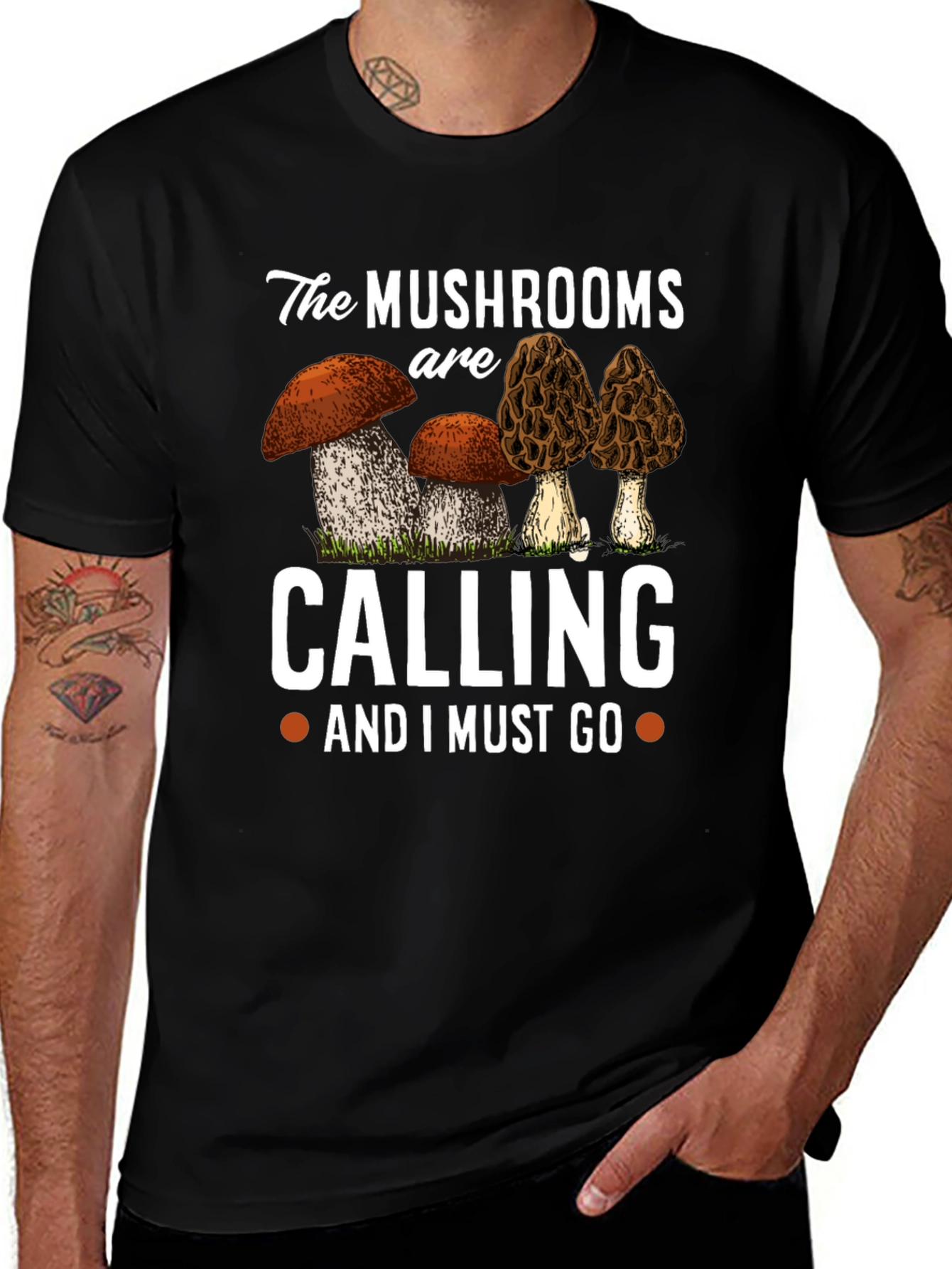 Mushroom Lovers Black Graphic Tee