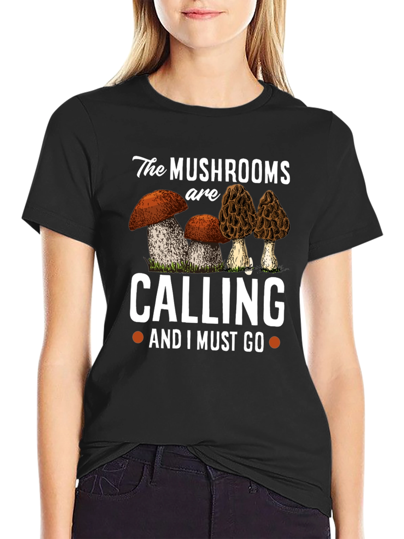 Mushroom Lovers Black Graphic Tee