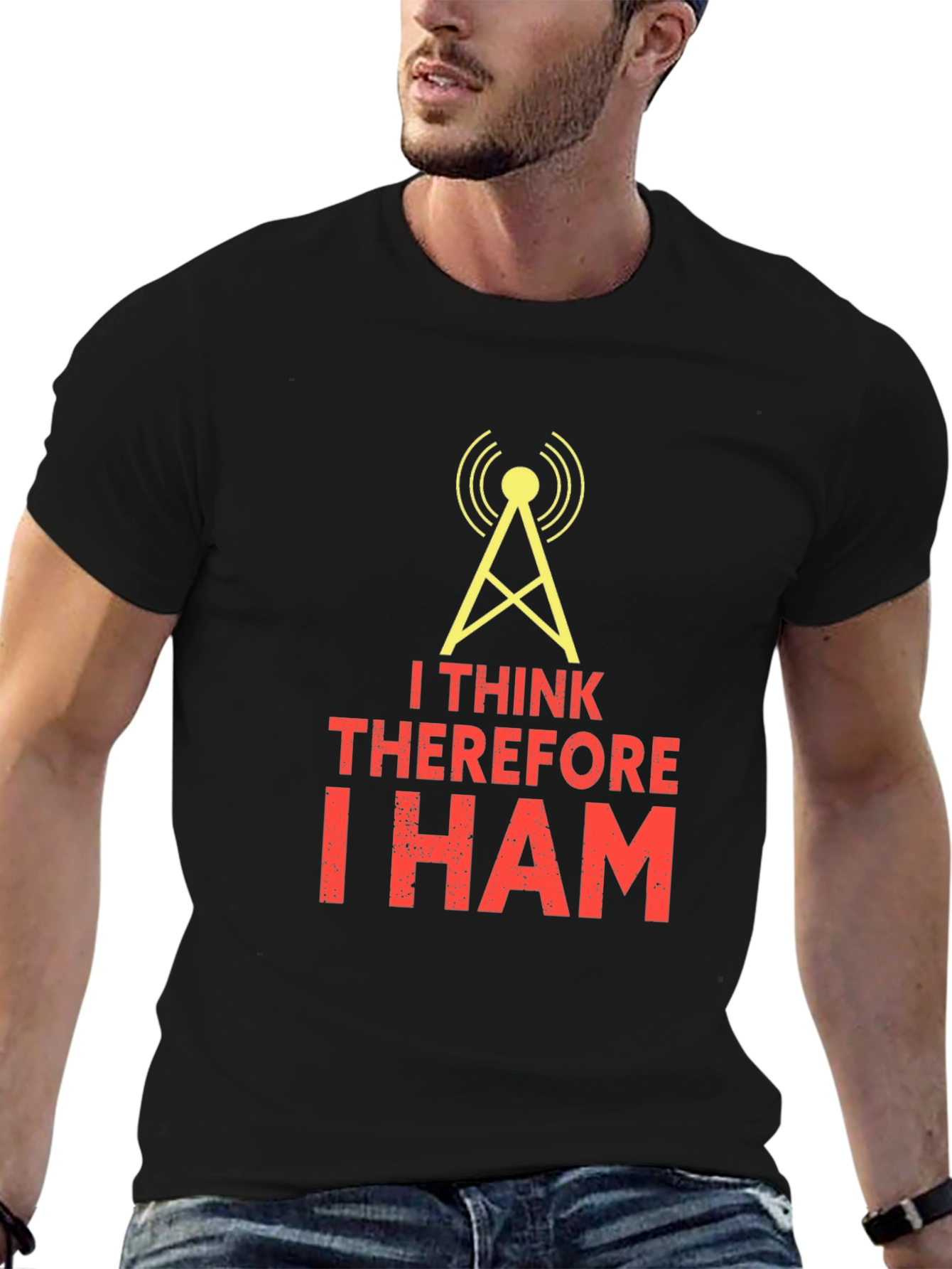 I Think Therefore I Ham Black T-Shirt
