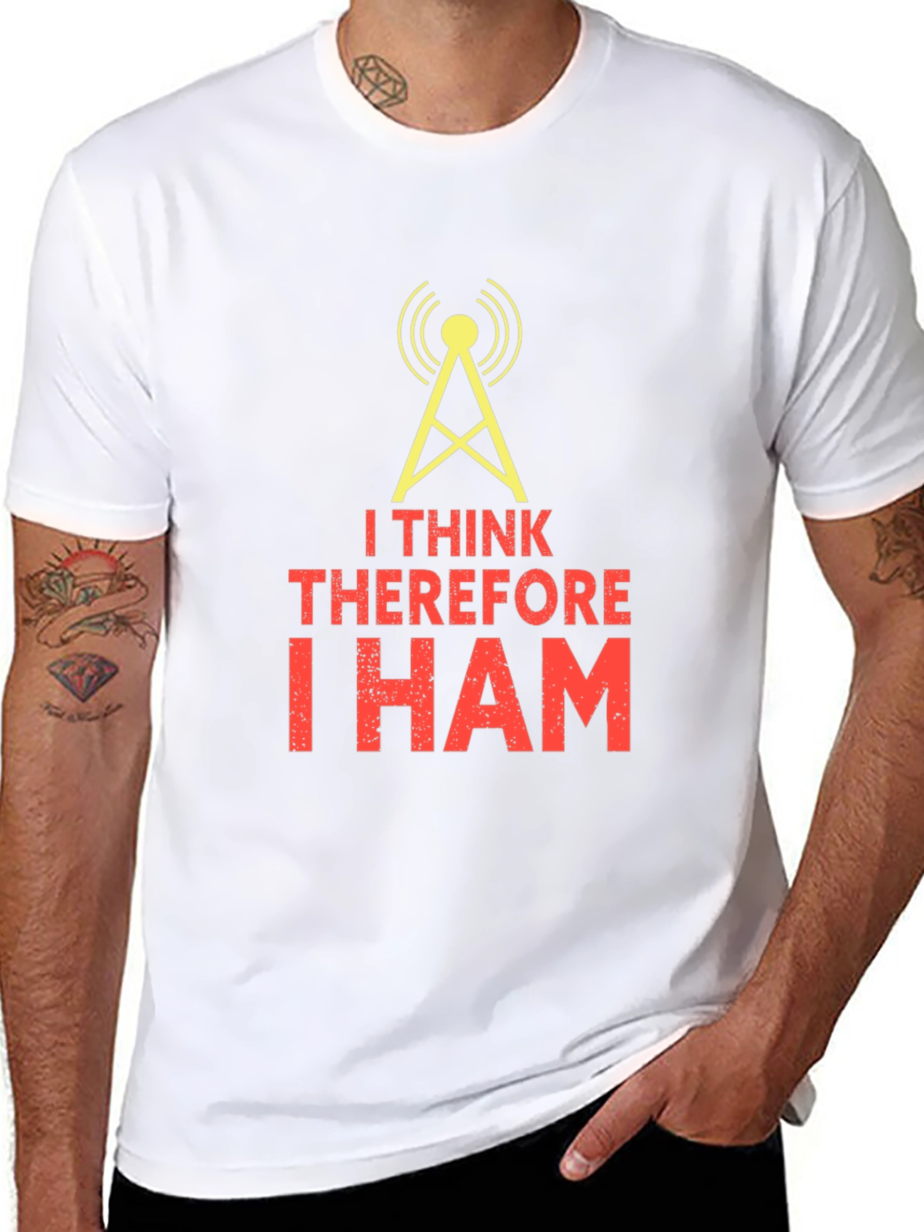 I Think Therefore I Ham Black T-Shirt