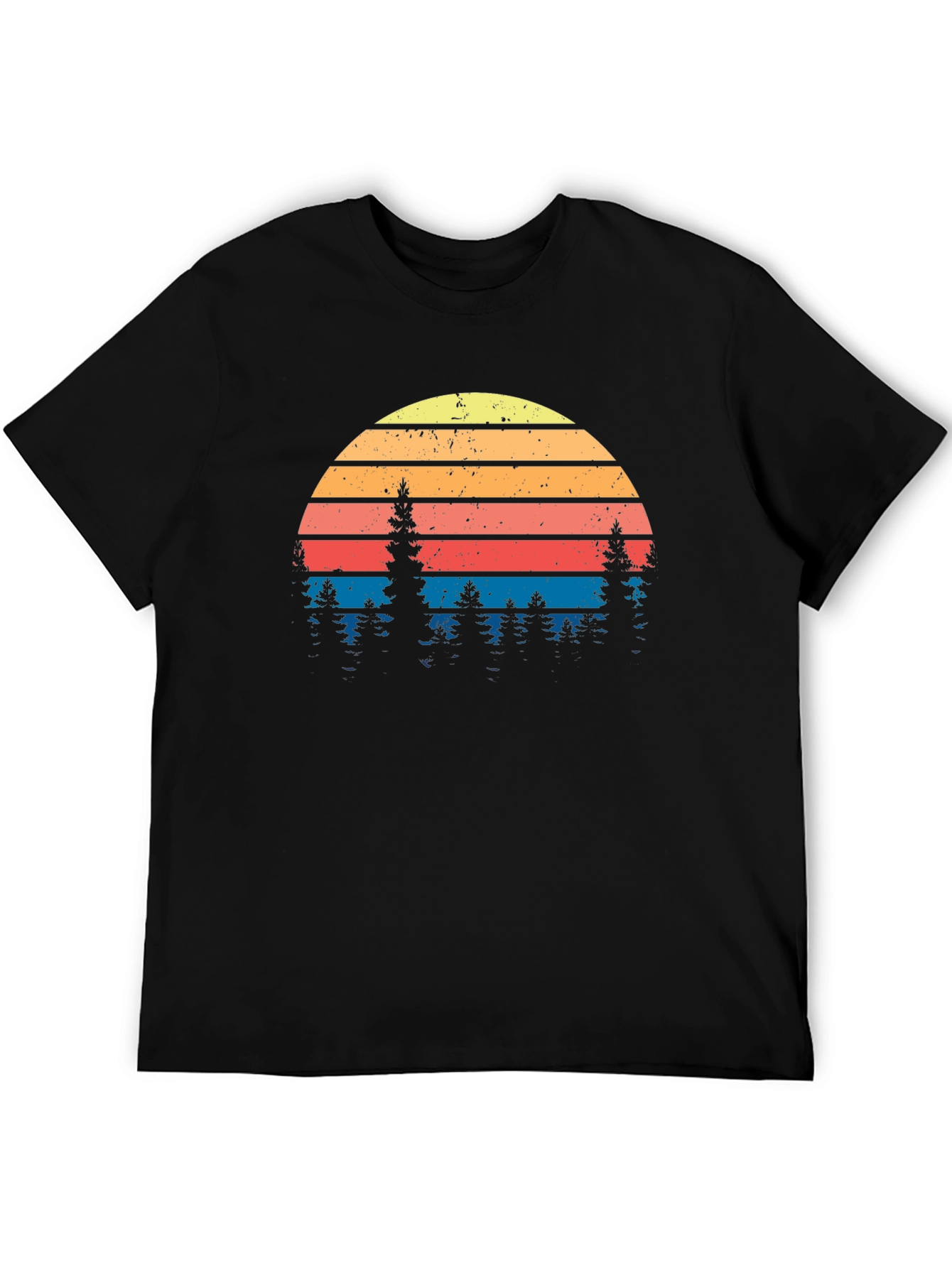 Retro Sunset Pine Tree Graphic Tee