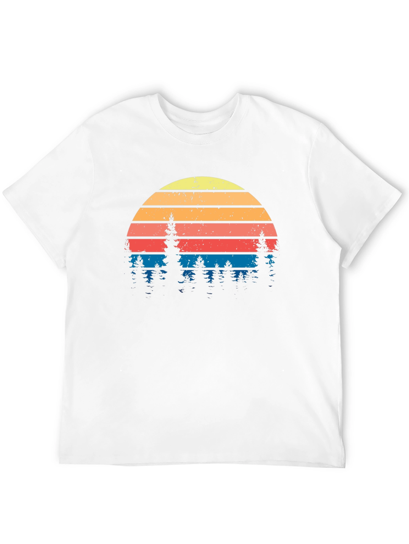Retro Sunset Pine Tree Graphic Tee