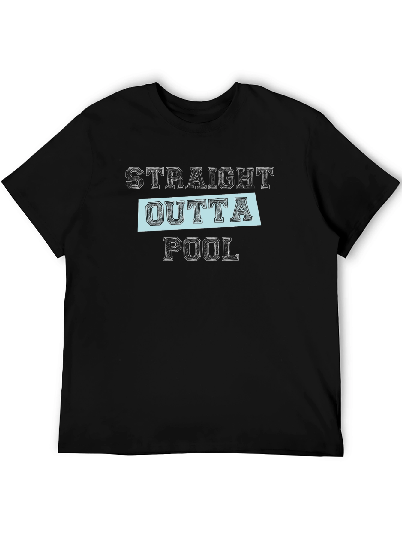 Straight Outta Pool Black Graphic Tee