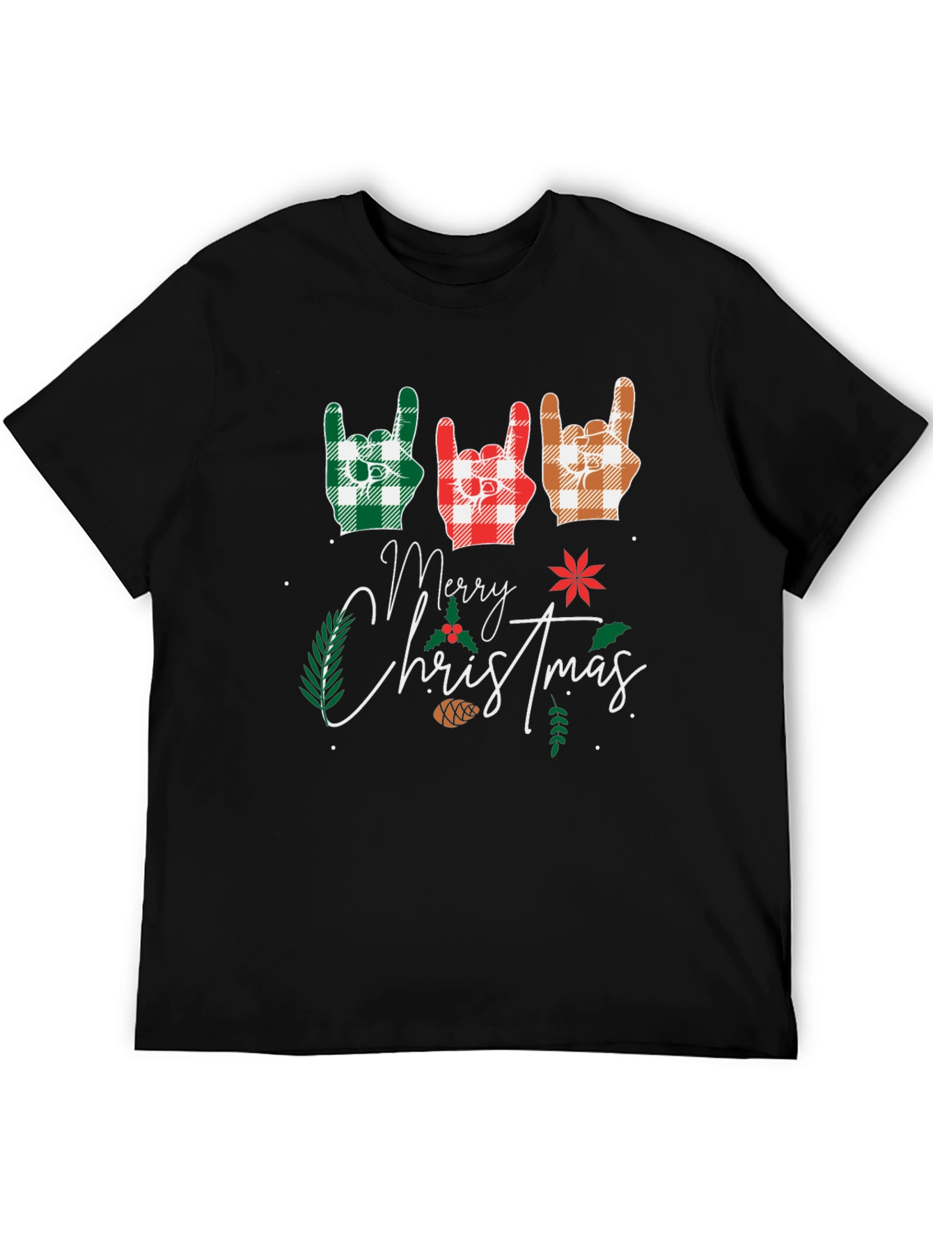 Festive Merry Christmas Rock On Graphic Tee
