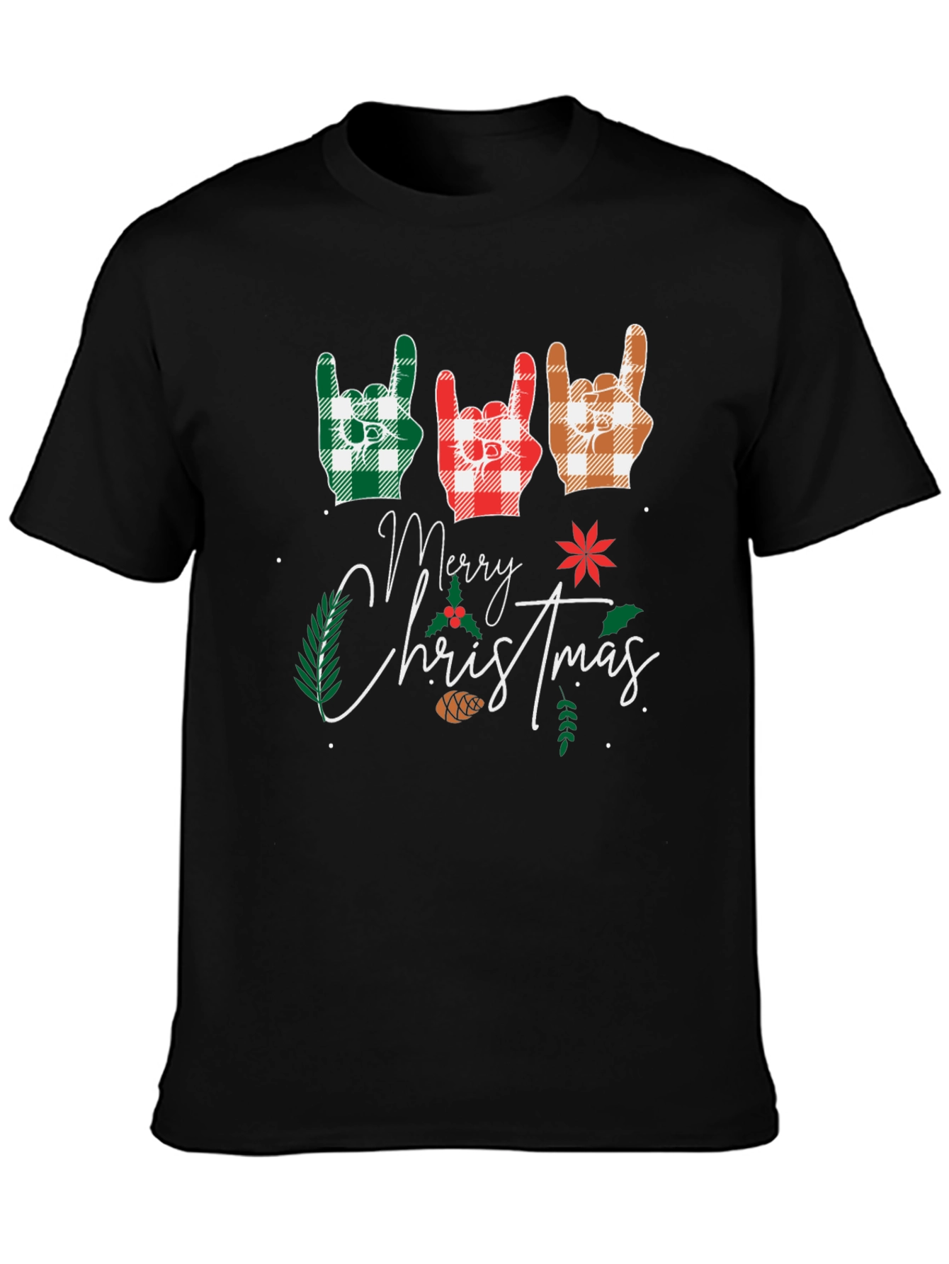 Festive Merry Christmas Rock On Graphic Tee