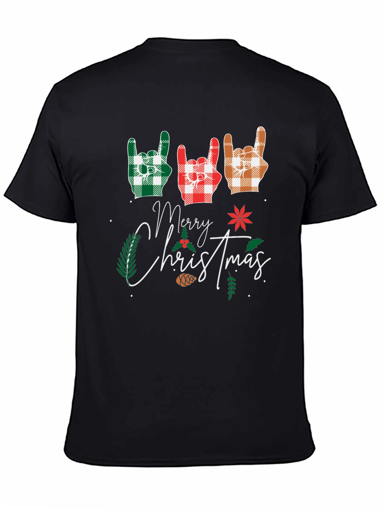 Festive Merry Christmas Rock On Graphic Tee