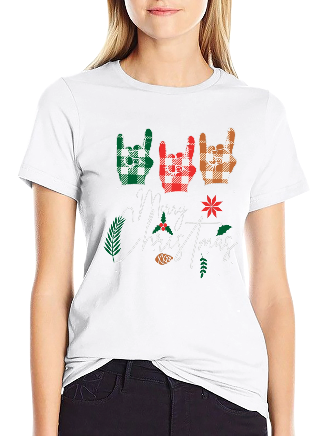 Festive Merry Christmas Rock On Graphic Tee