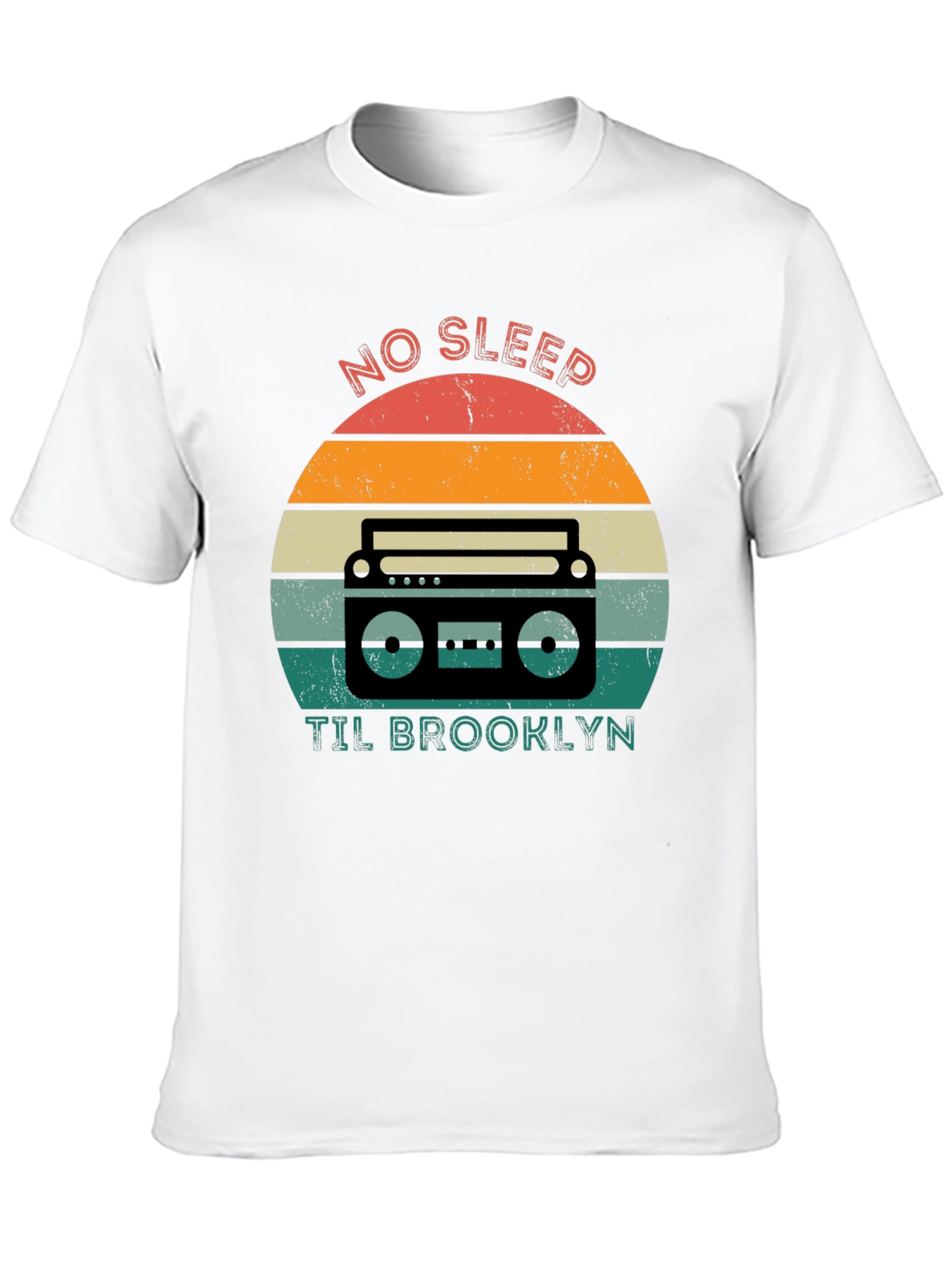Retro Boombox T-Shirt - No Sleep Til Brooklyn