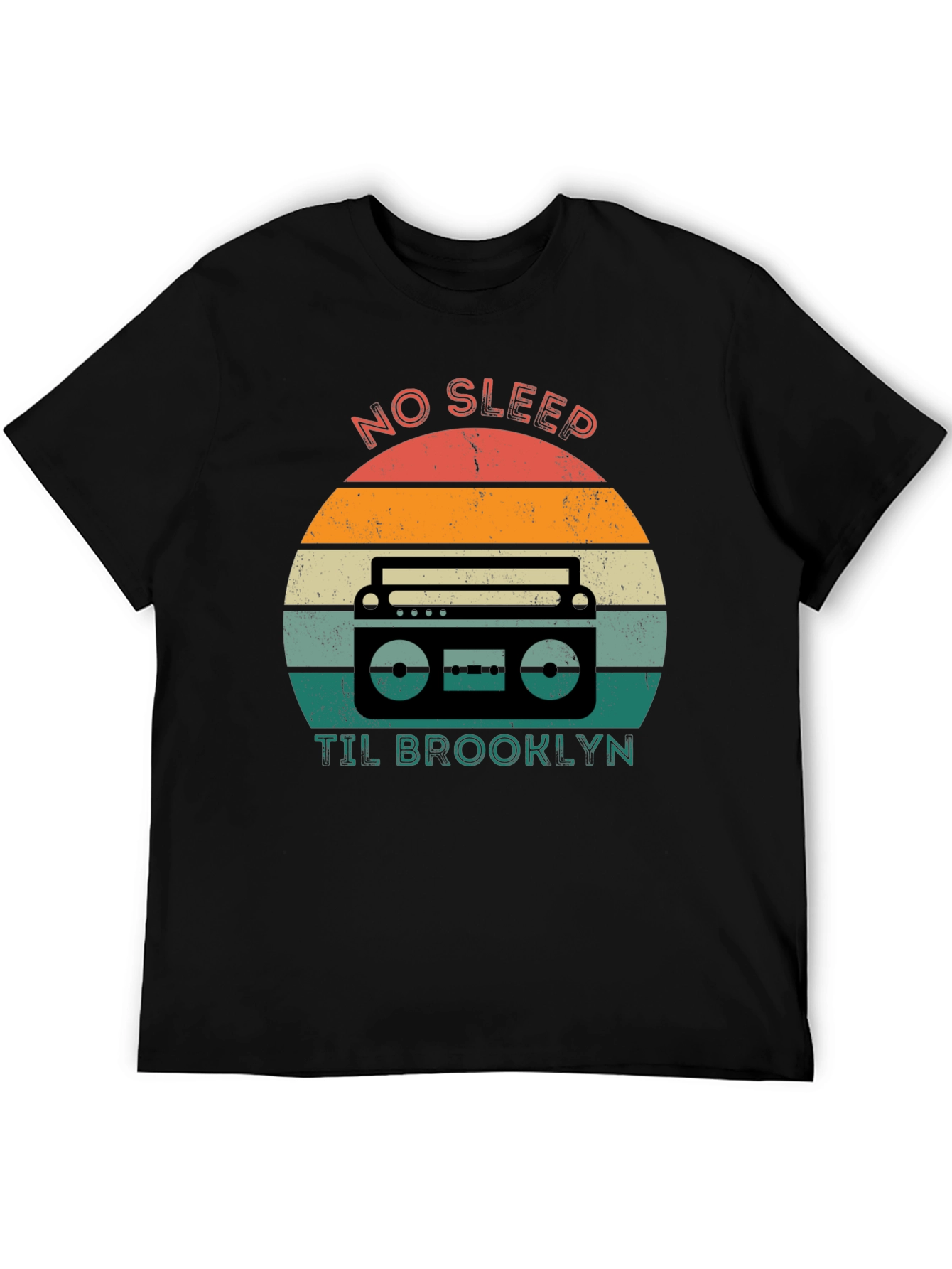 Retro Boombox T-Shirt - No Sleep Til Brooklyn