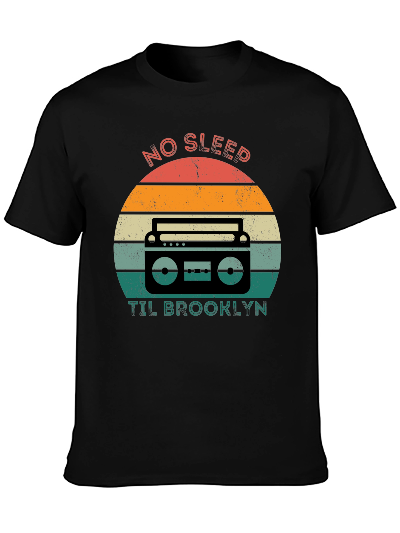 Retro Boombox T-Shirt - No Sleep Til Brooklyn