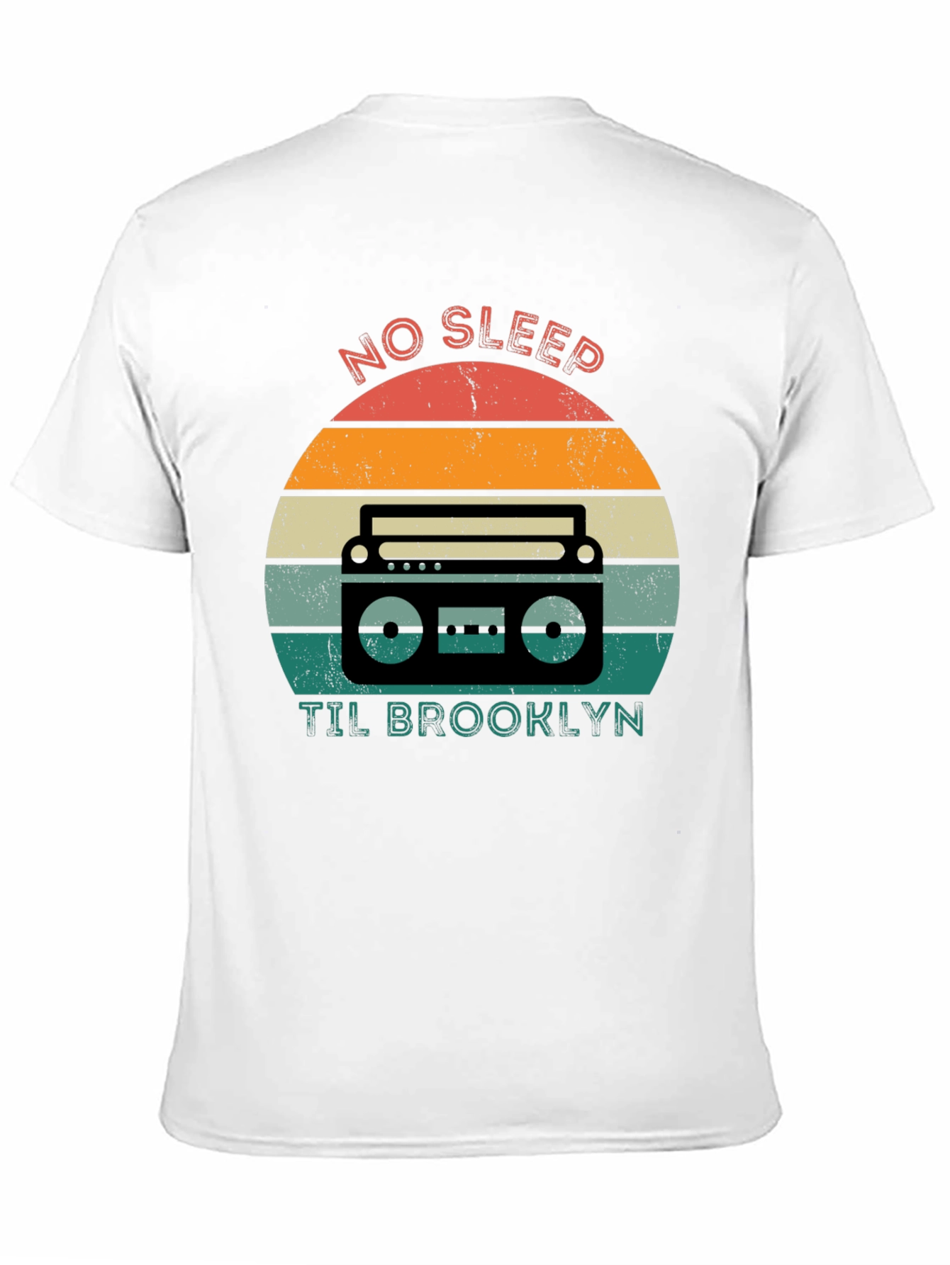 Retro Boombox T-Shirt - No Sleep Til Brooklyn
