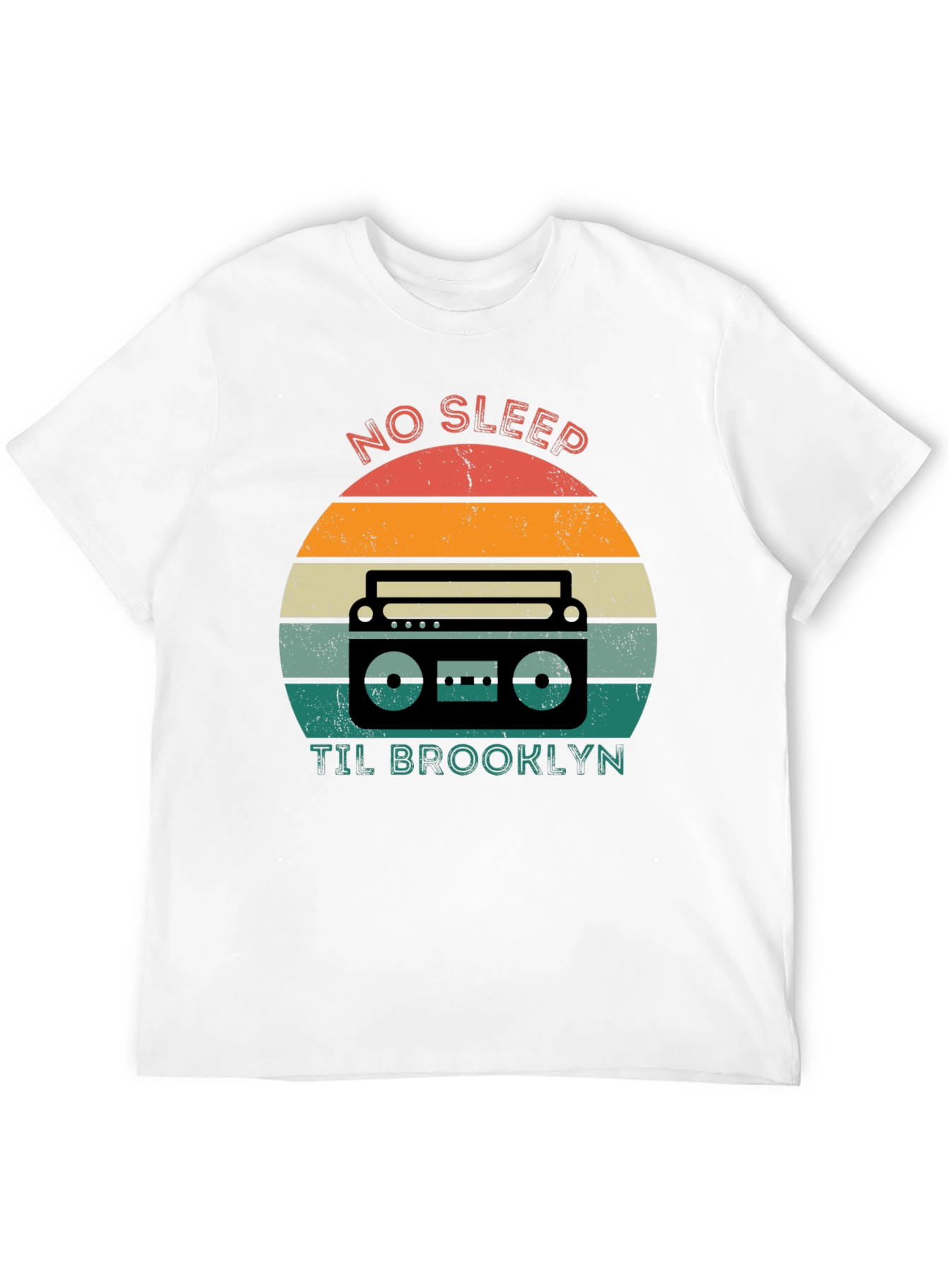 Retro Boombox T-Shirt - No Sleep Til Brooklyn