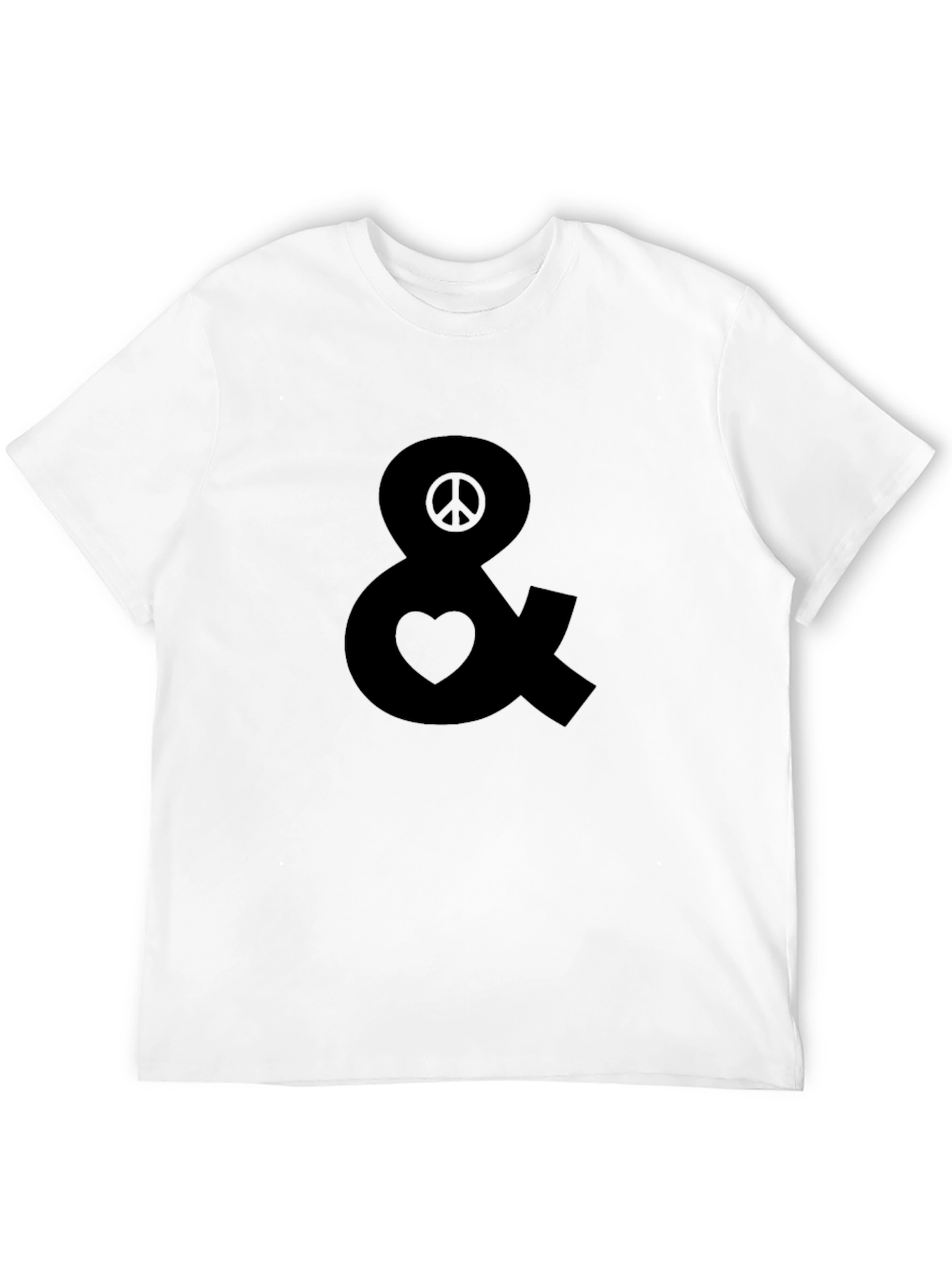 Peace & Love Graphic Tee - Black Cotton T-Shirt