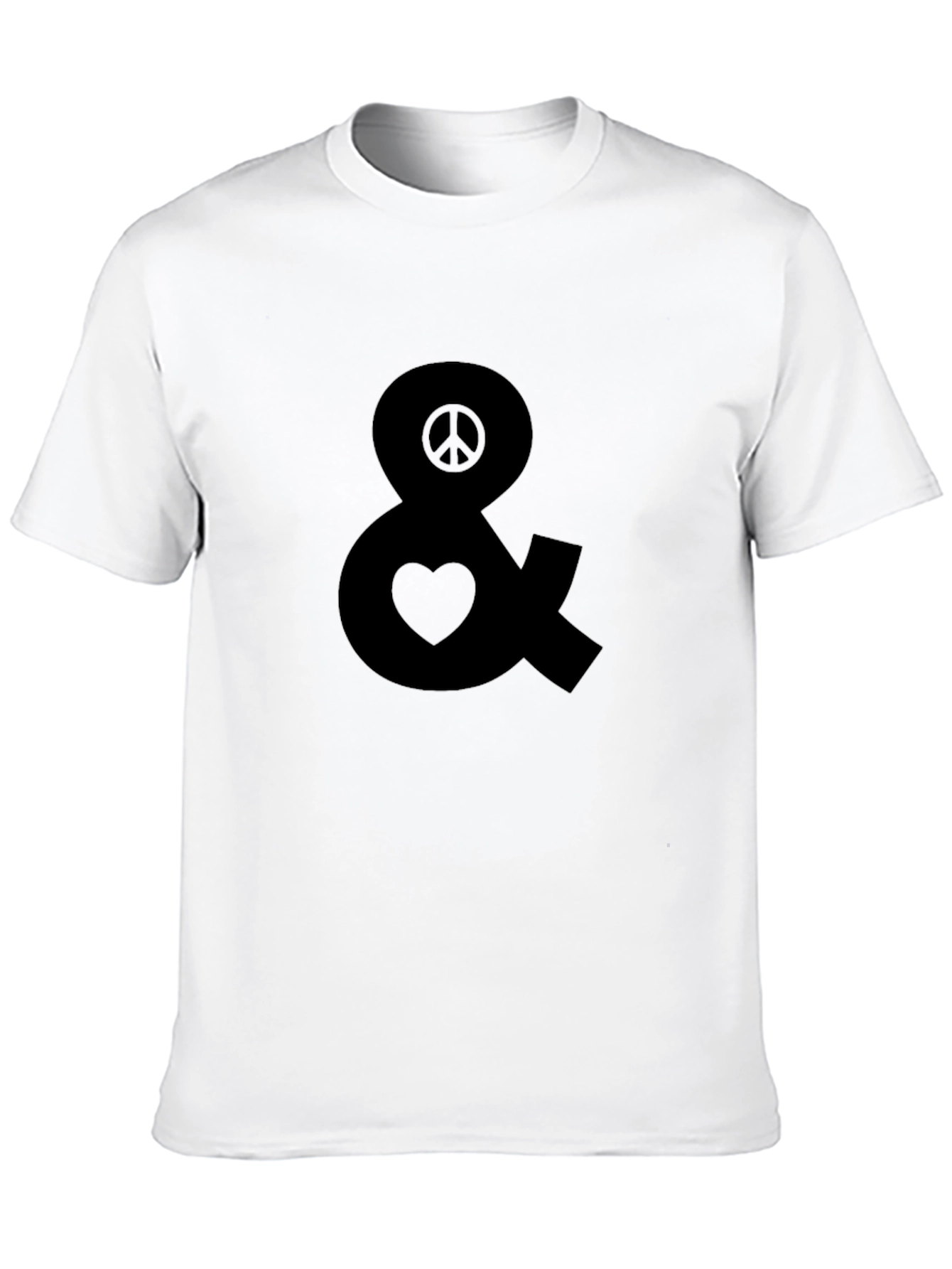 Peace & Love Graphic Tee - Black Cotton T-Shirt