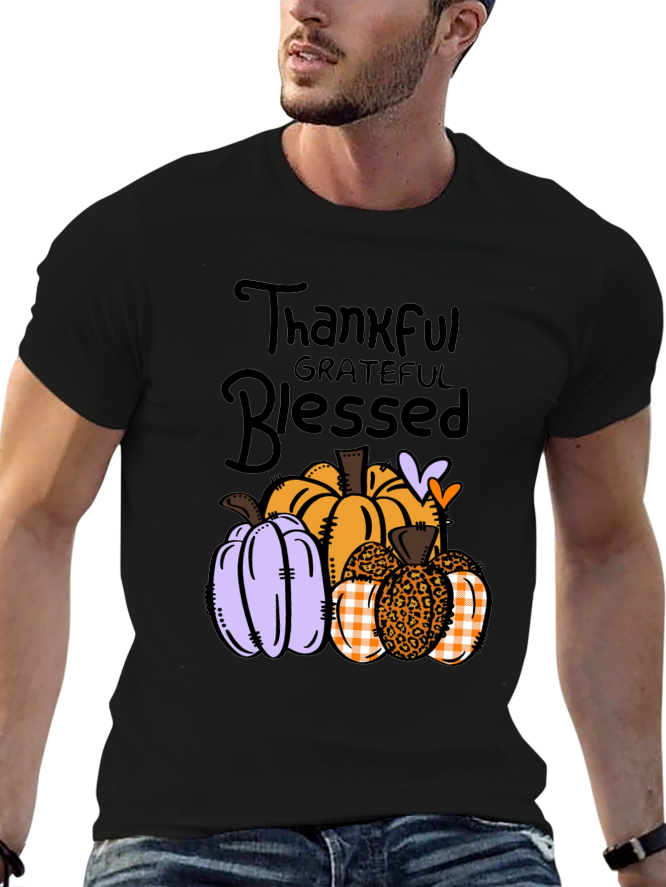 Thankful Grateful Blessed Pumpkin T-Shirt