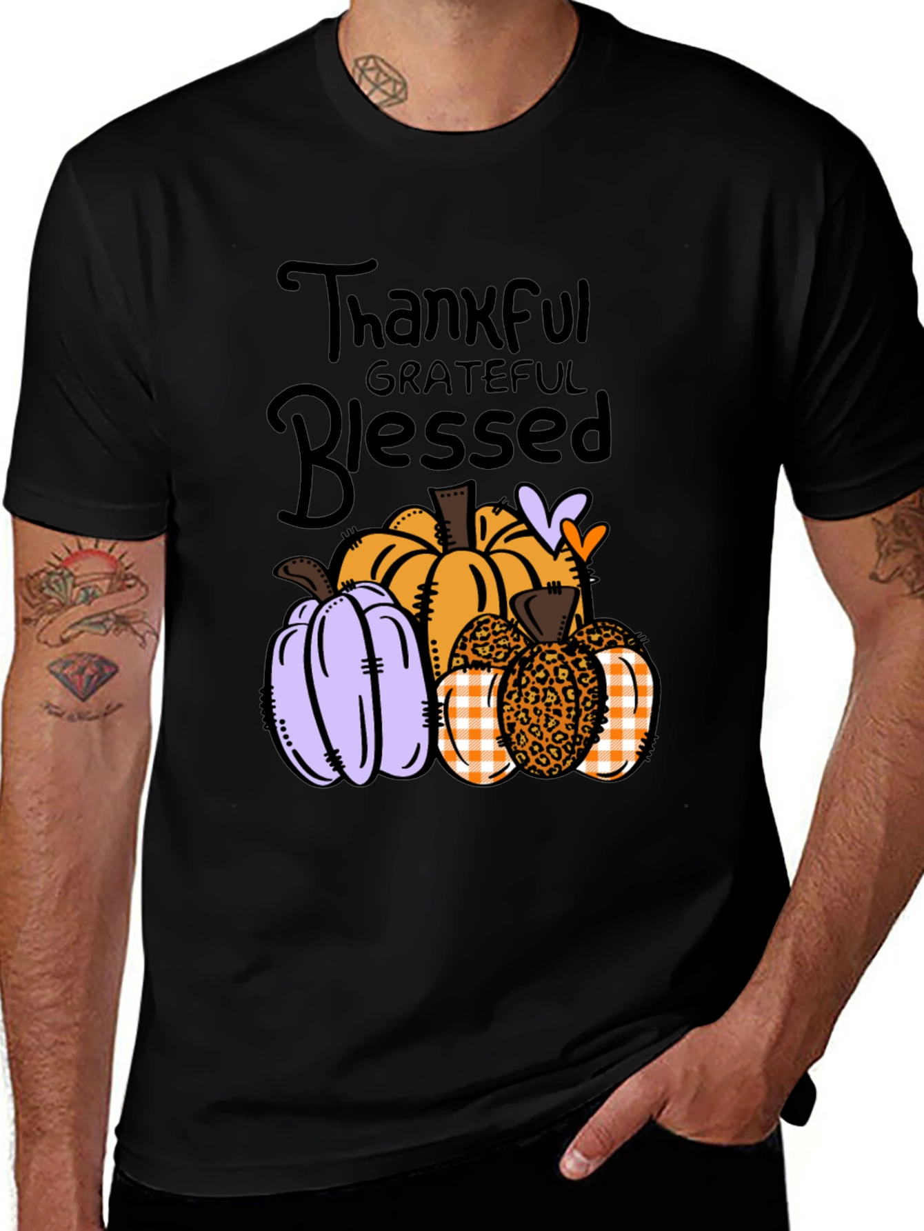 Thankful Grateful Blessed Pumpkin T-Shirt