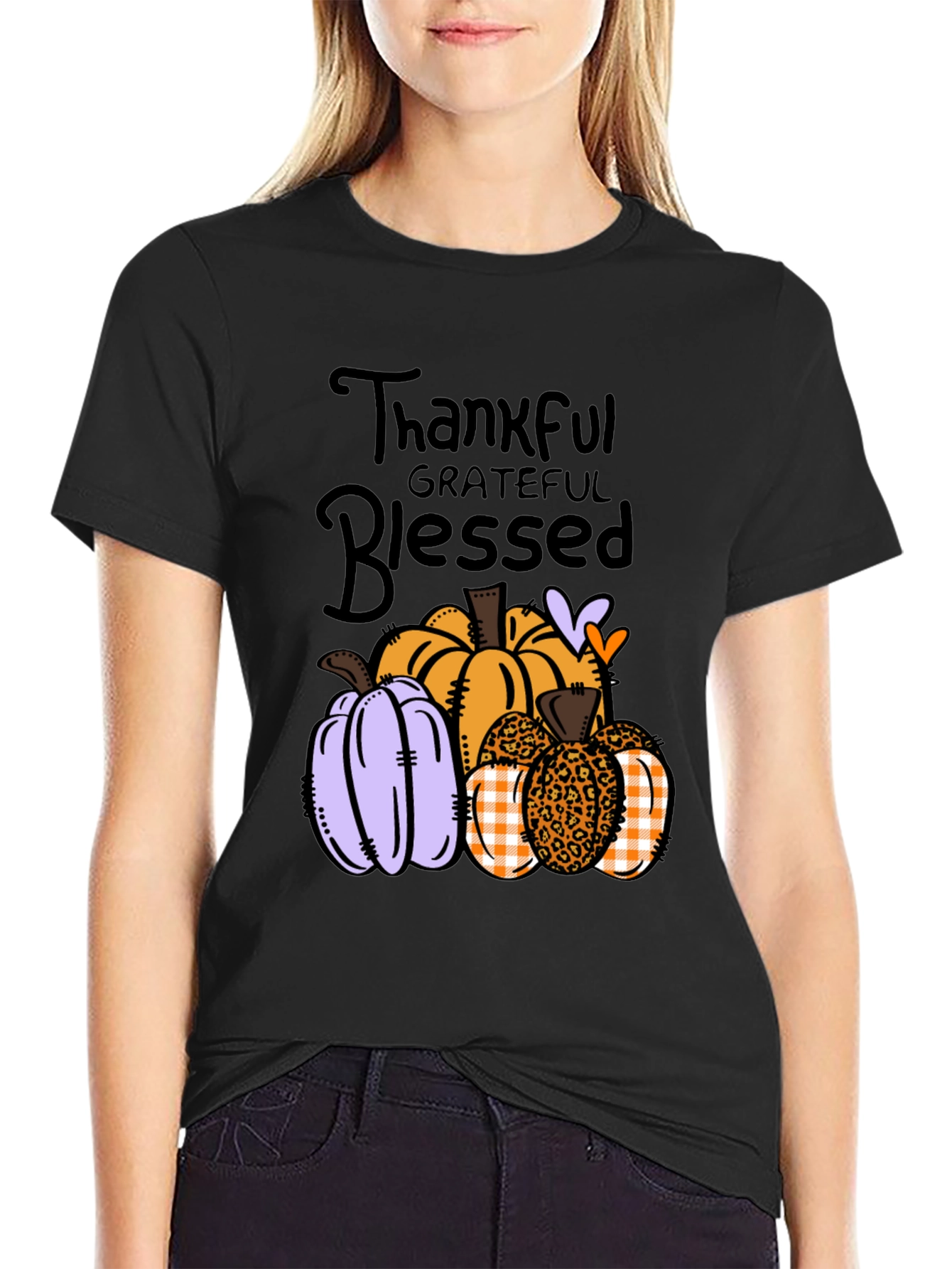 Thankful Grateful Blessed Pumpkin T-Shirt