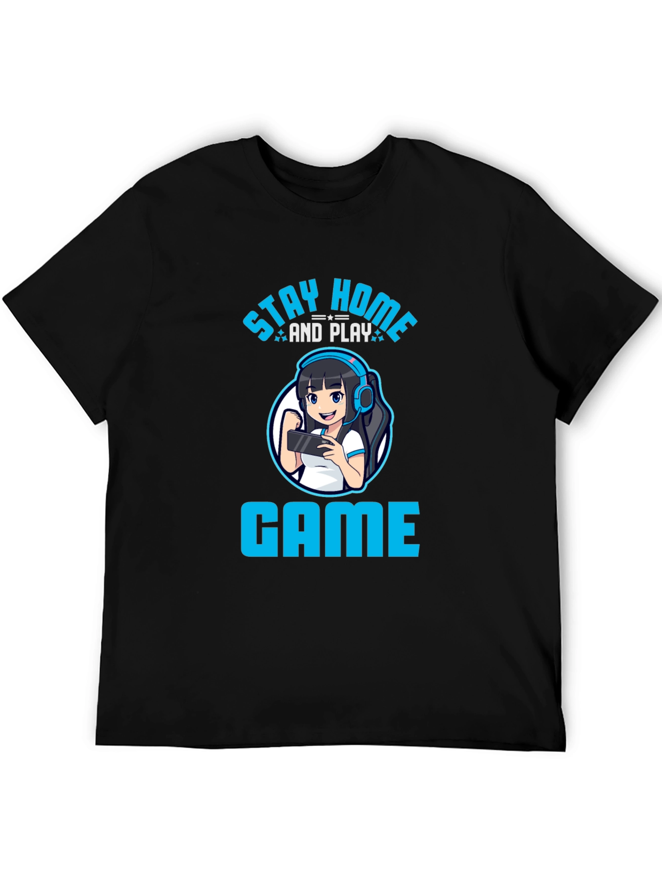 Stay Home and Play Game T-Shirt - Gamer Girl