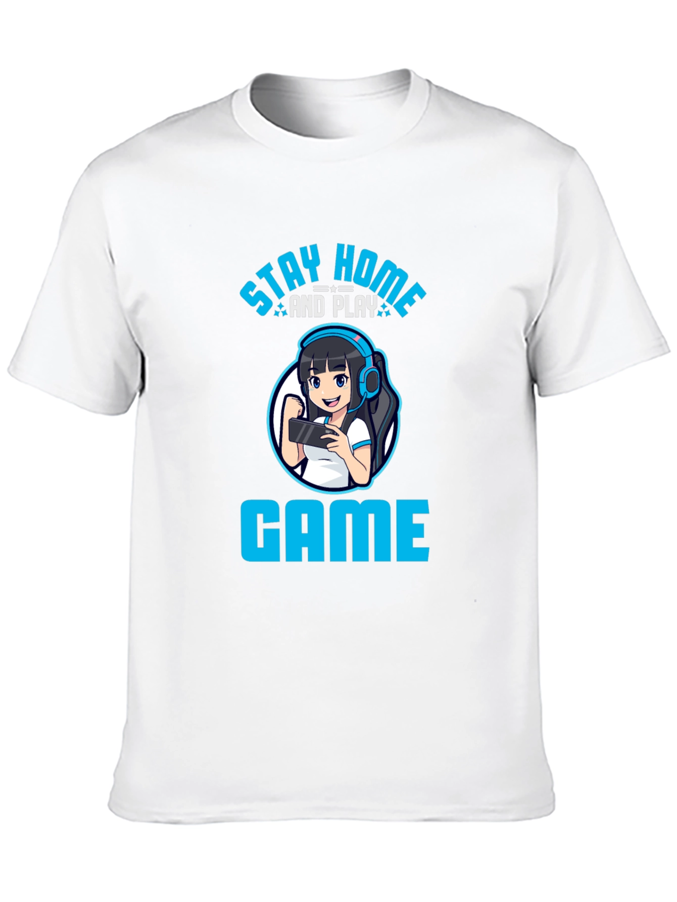 Stay Home and Play Game T-Shirt - Gamer Girl