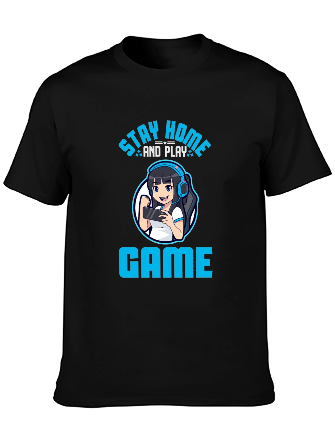 Stay Home and Play Game T-Shirt - Gamer Girl