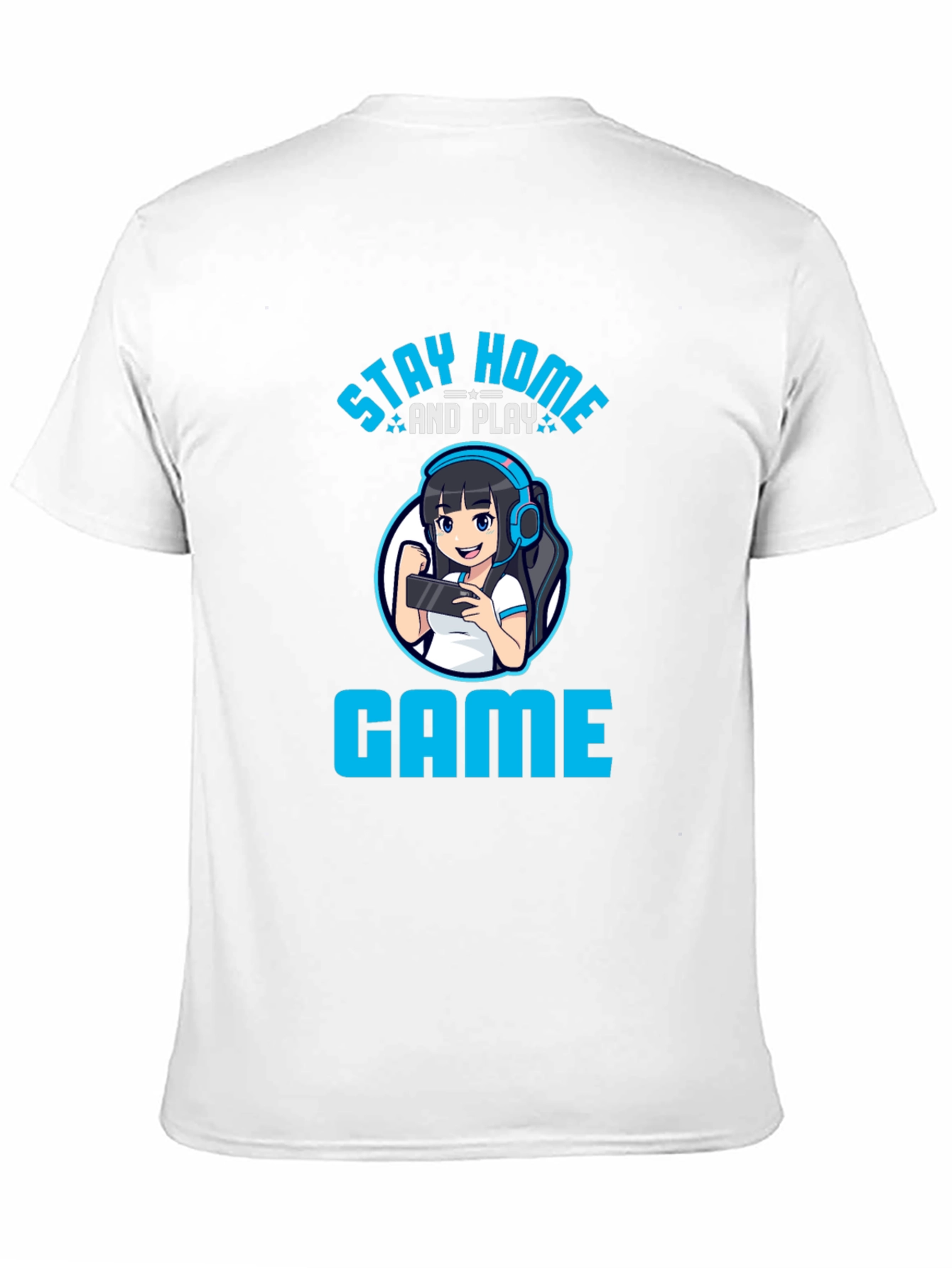 Stay Home and Play Game T-Shirt - Gamer Girl