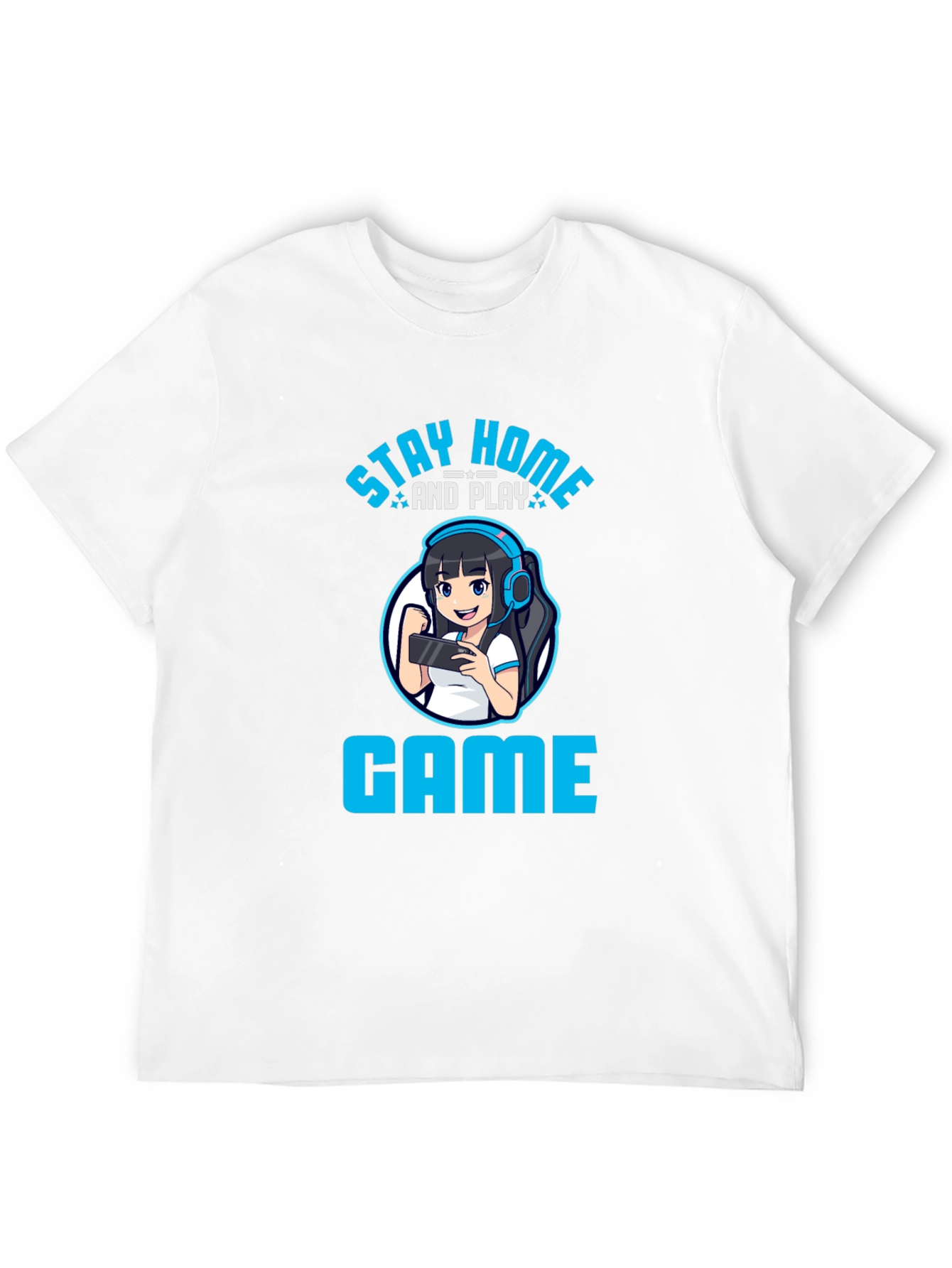 Stay Home and Play Game T-Shirt - Gamer Girl