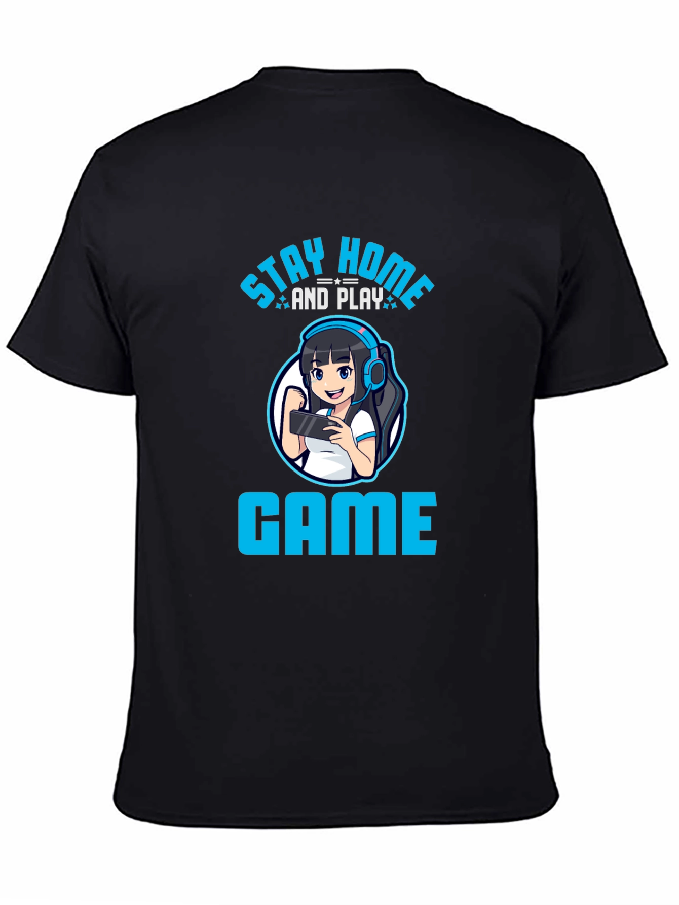 Stay Home and Play Game T-Shirt - Gamer Girl