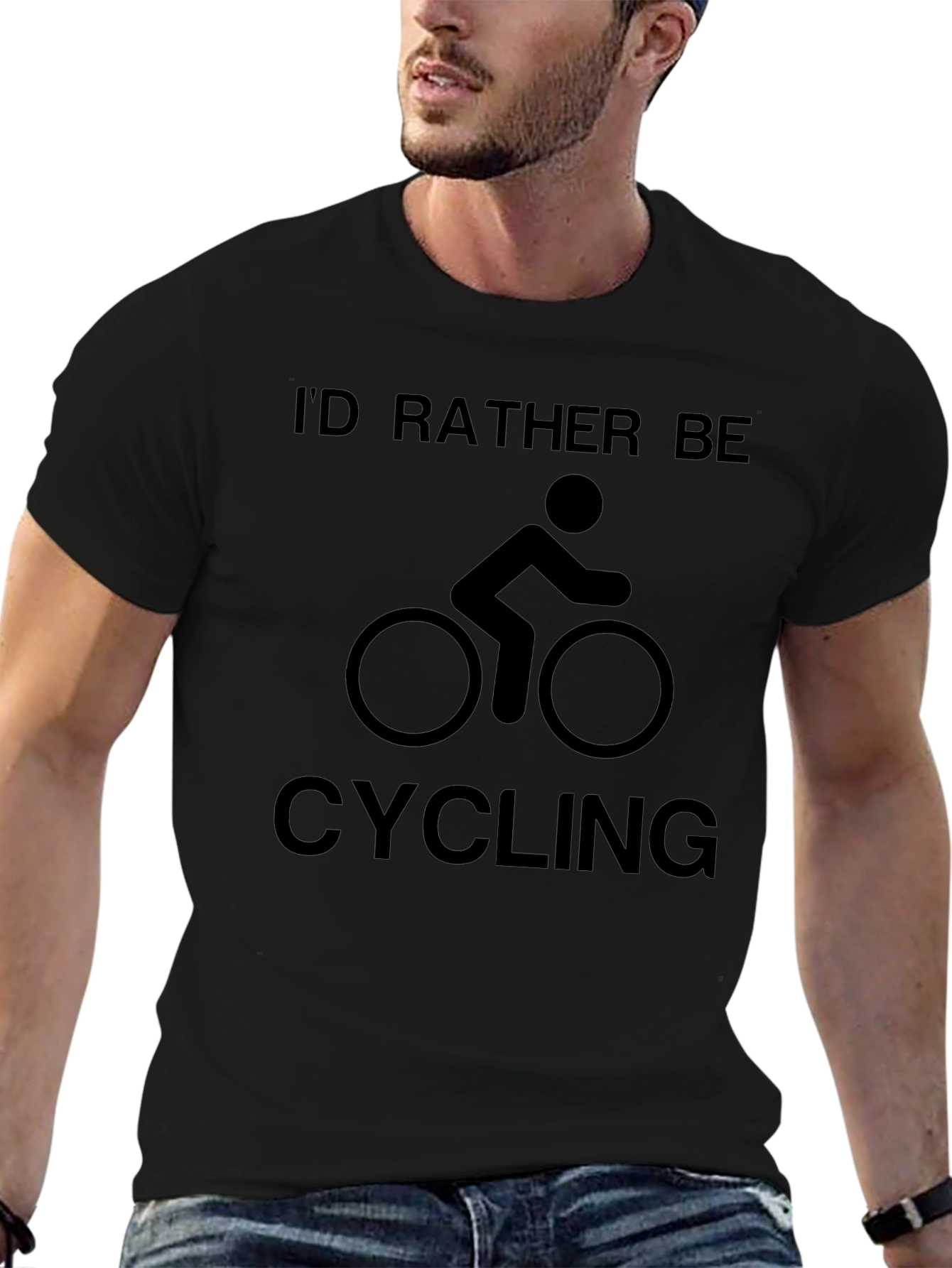 Id Rather Be Cycling Black Graphic Tee
