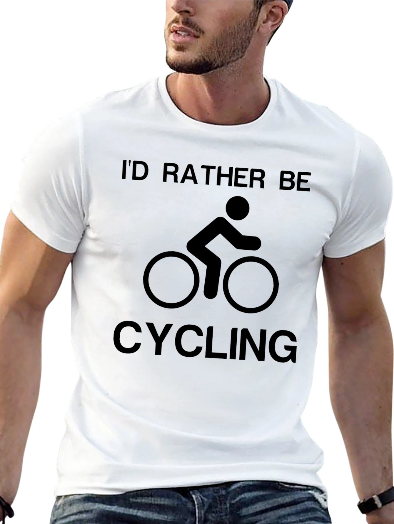 Id Rather Be Cycling Black Graphic Tee