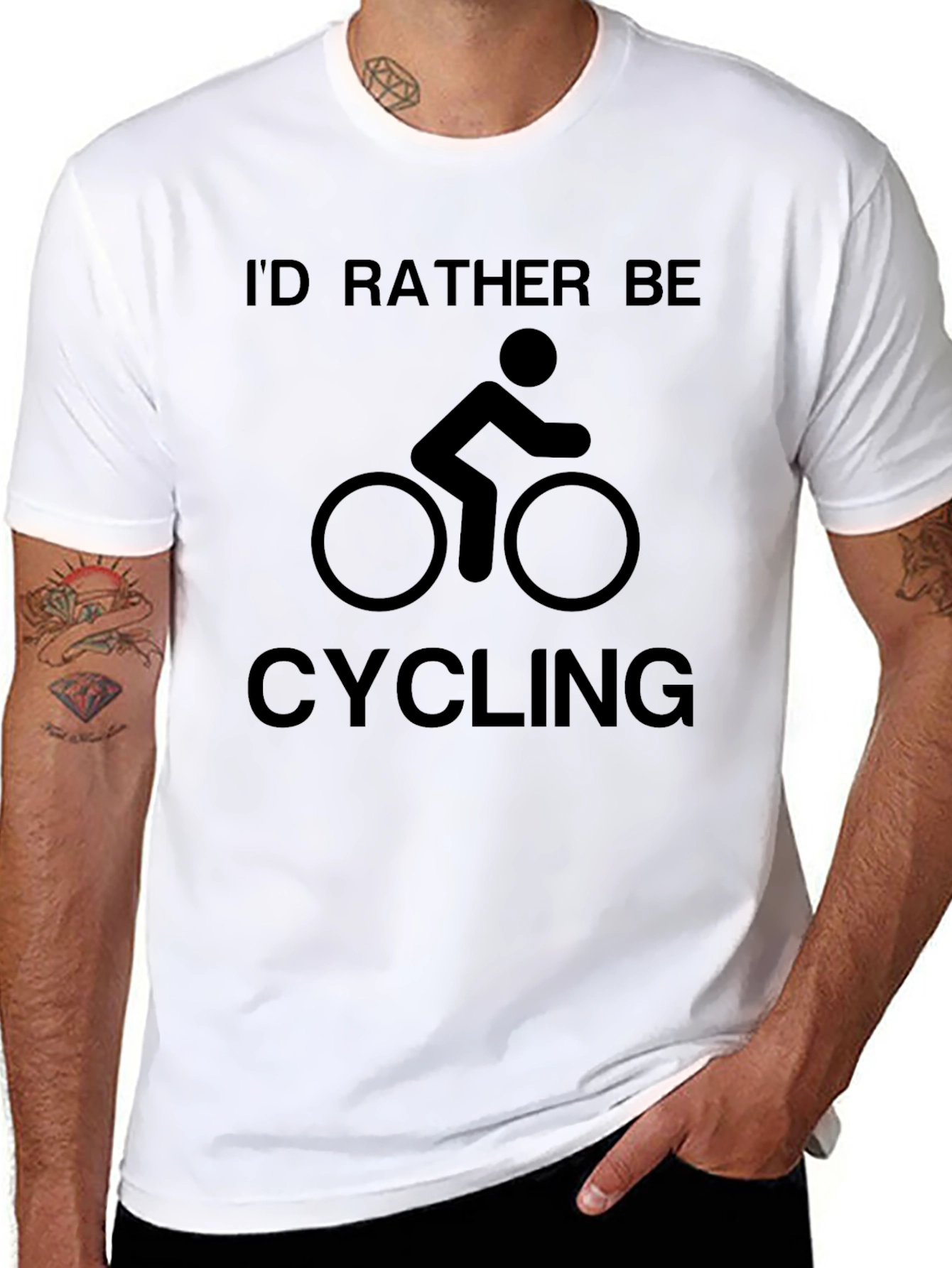 Id Rather Be Cycling Black Graphic Tee