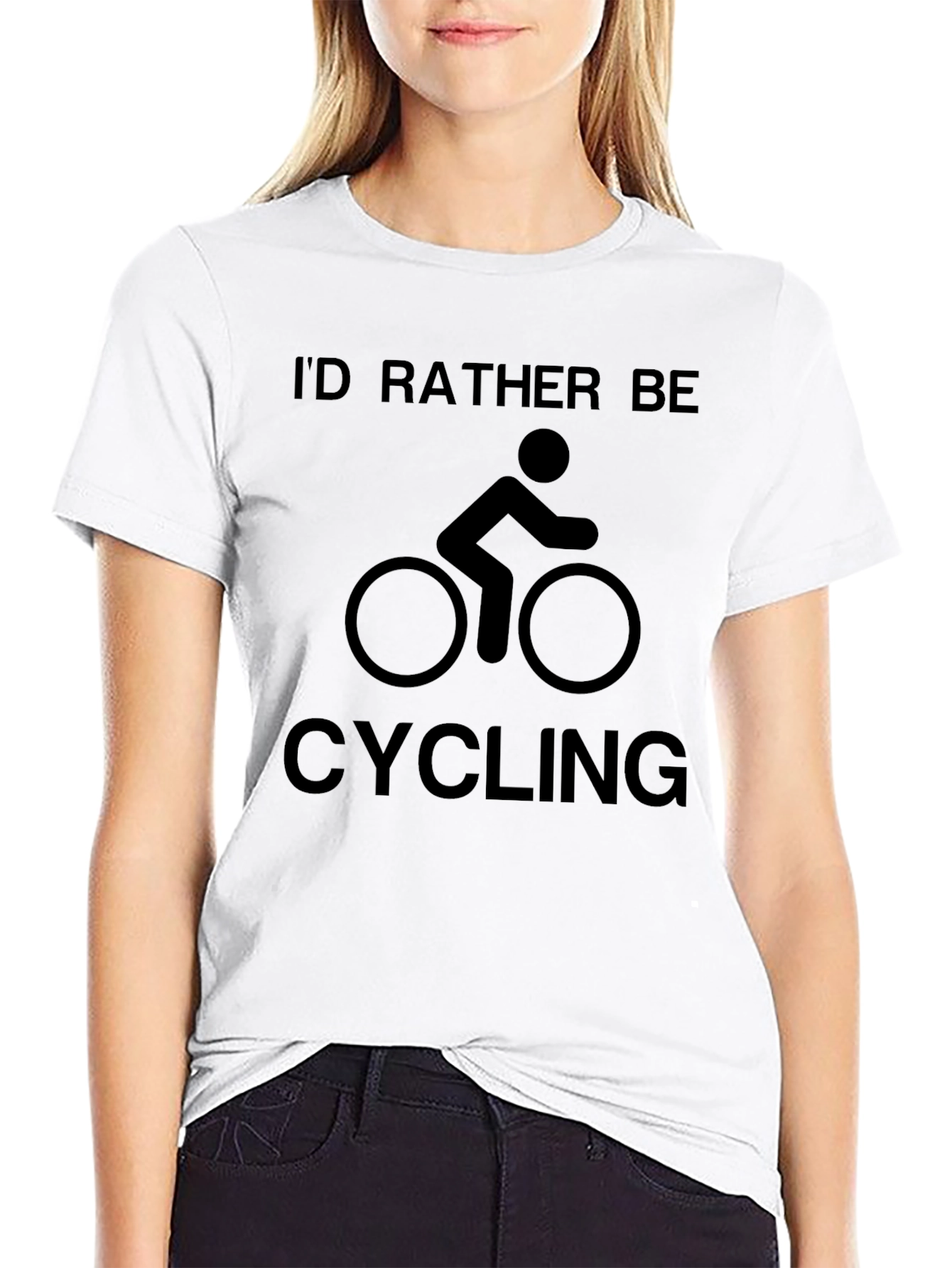 Id Rather Be Cycling Black Graphic Tee