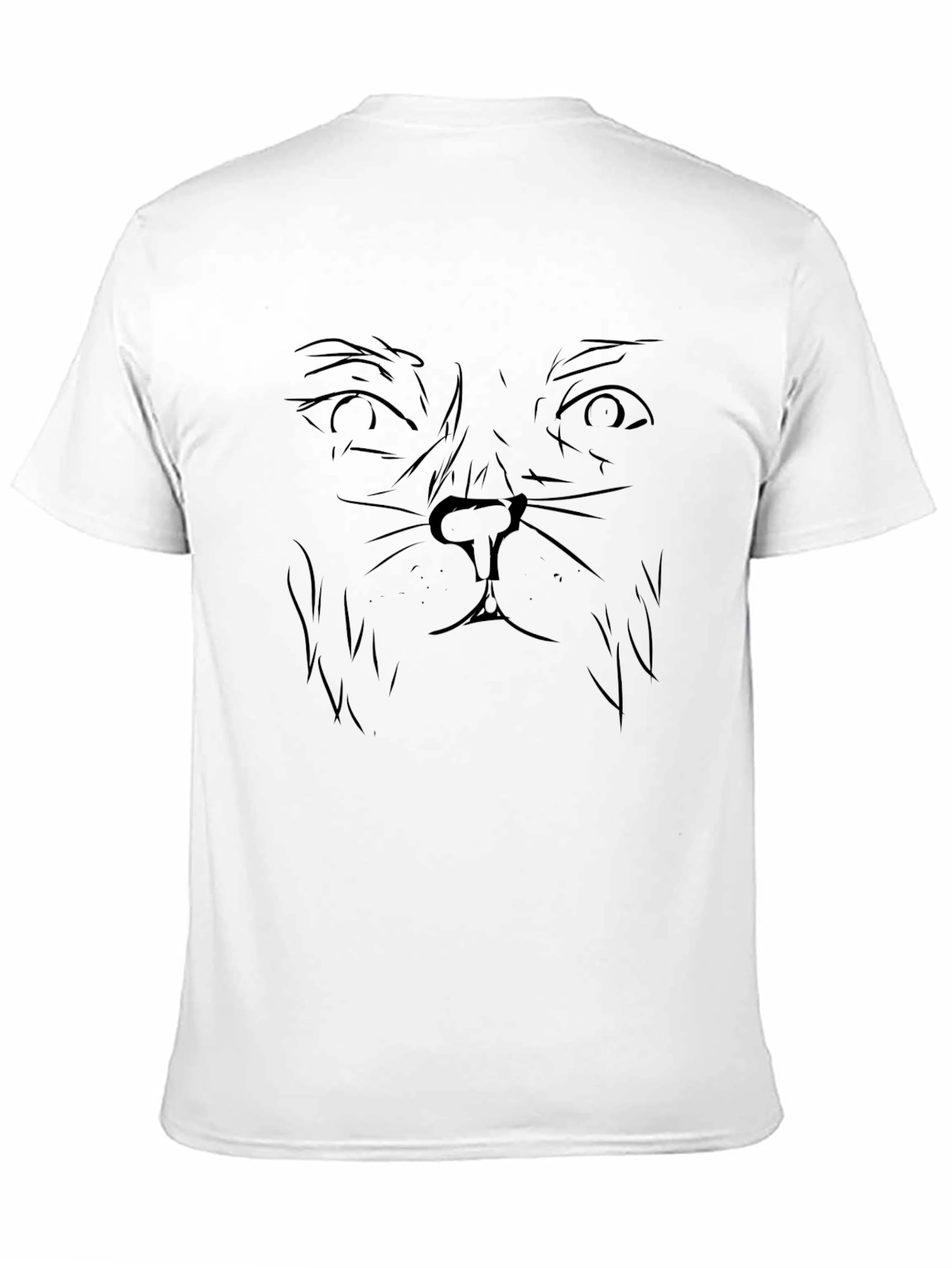 Mens Black Cat Face Graphic T-Shirt