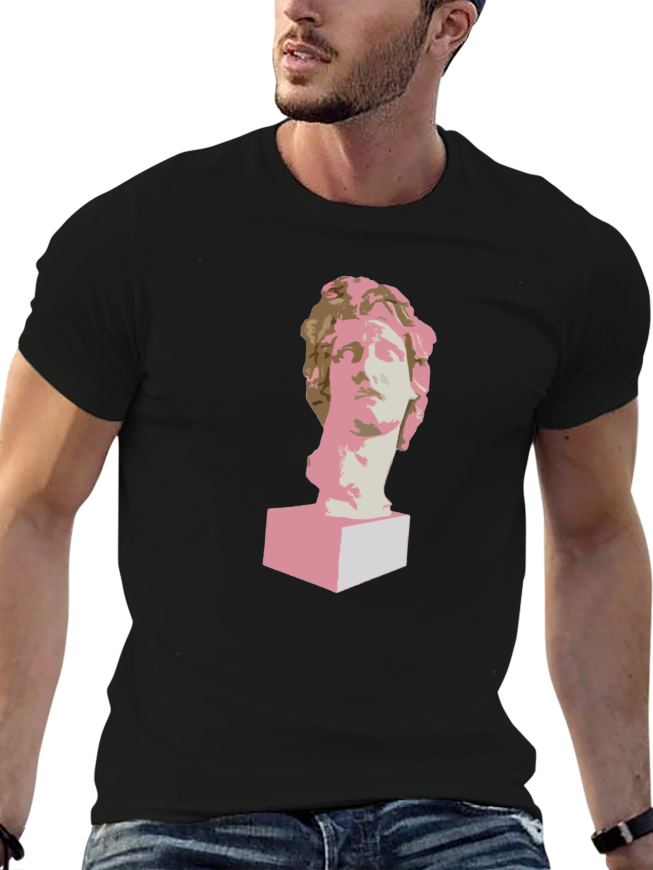 Statue Head Graphic Tee - Modern Art T-Shirt