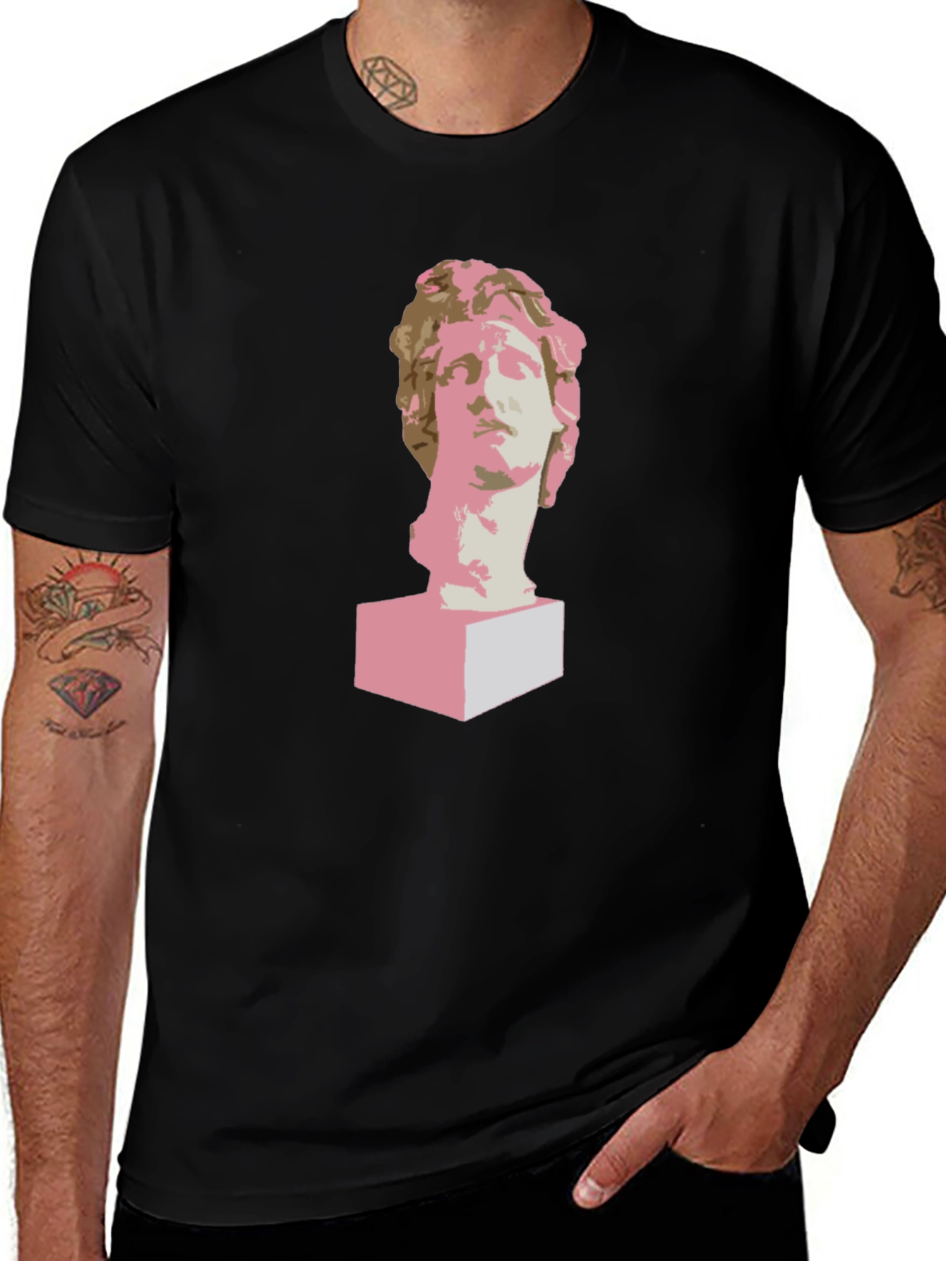 Statue Head Graphic Tee - Modern Art T-Shirt