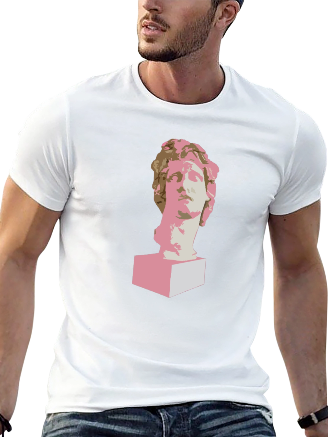 Statue Head Graphic Tee - Modern Art T-Shirt