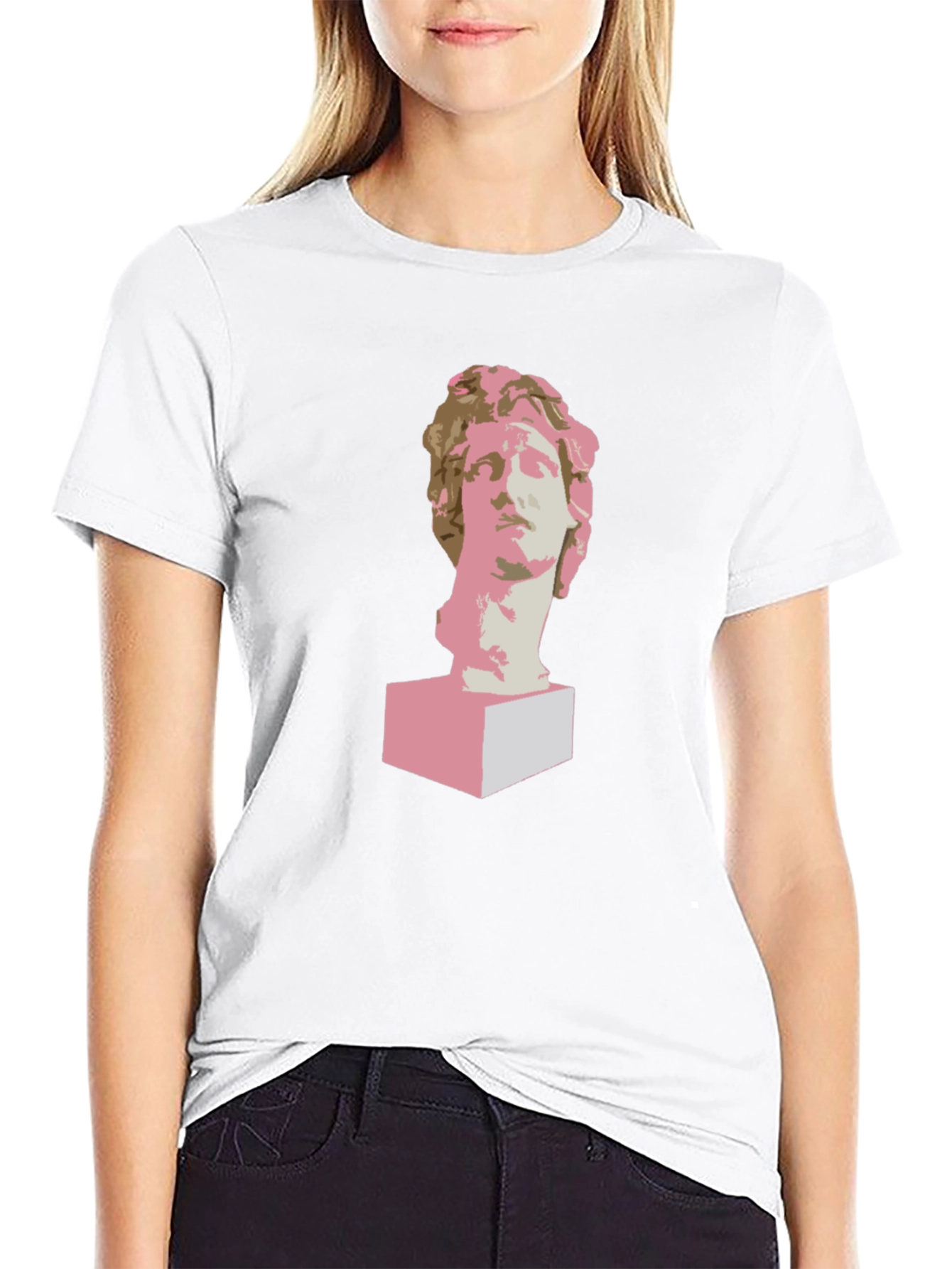 Statue Head Graphic Tee - Modern Art T-Shirt