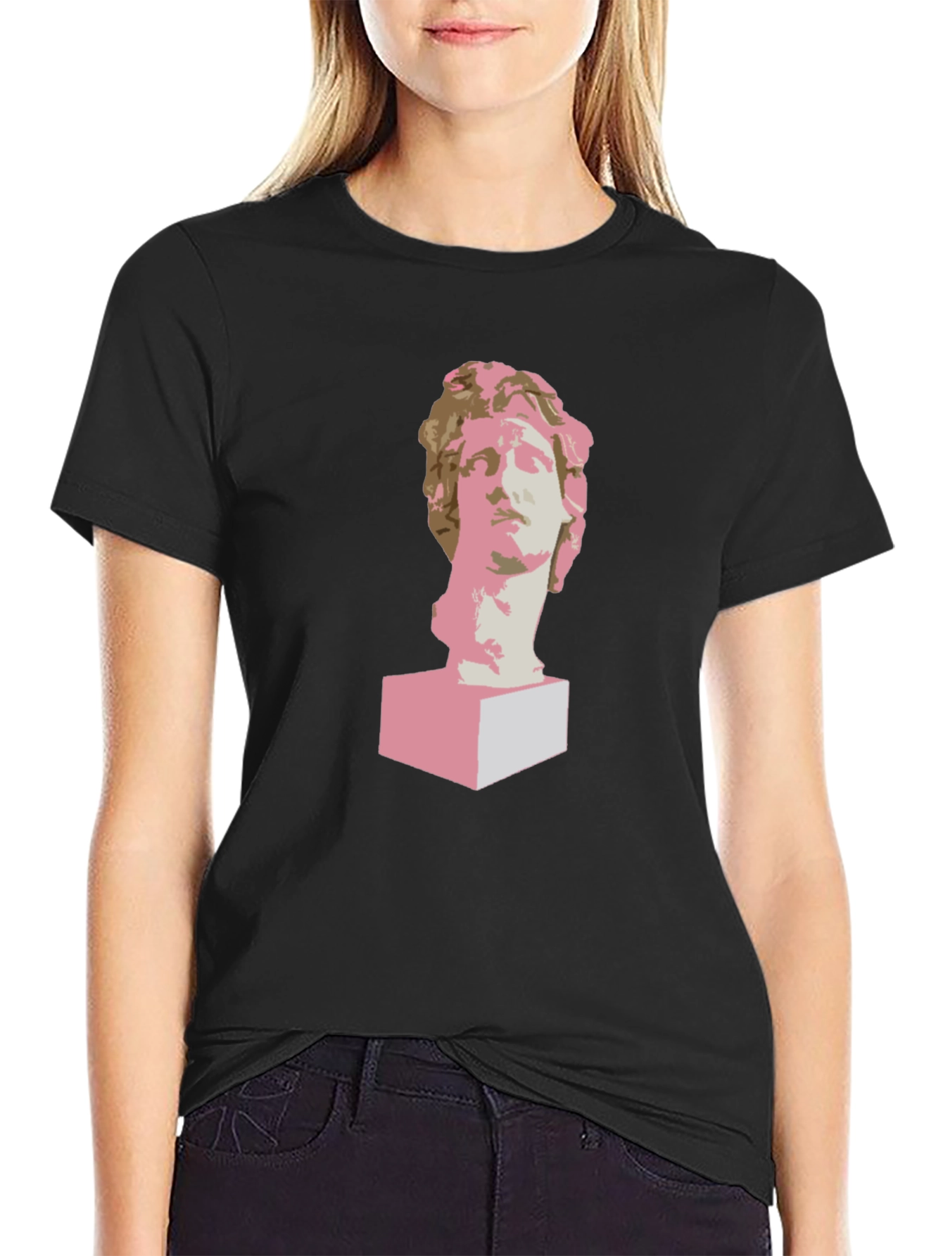 Statue Head Graphic Tee - Modern Art T-Shirt