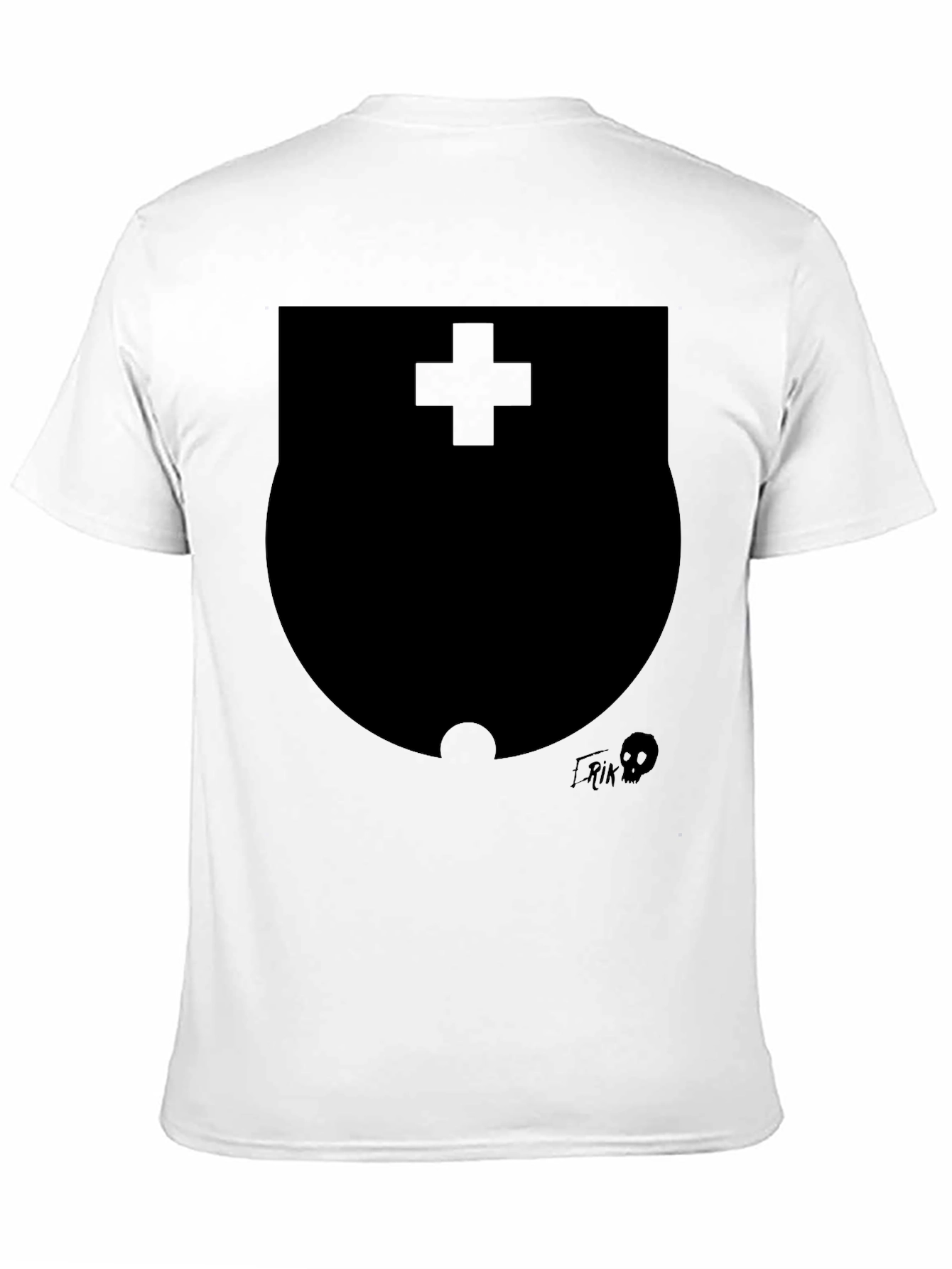 Modern Black Graphic T-Shirt with Shield Design