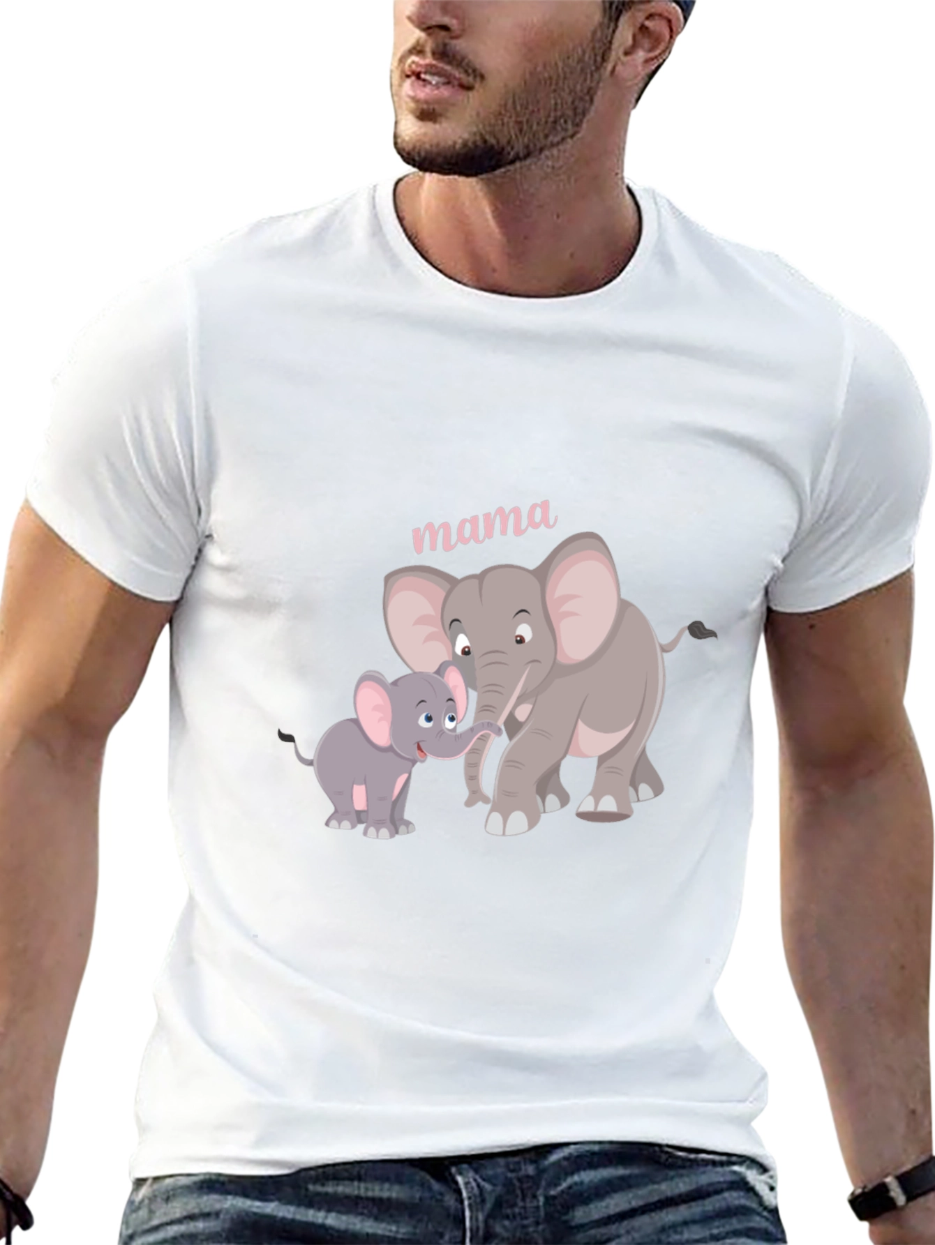 Mama Elephant Graphic Tee - Black Cotton Comfort