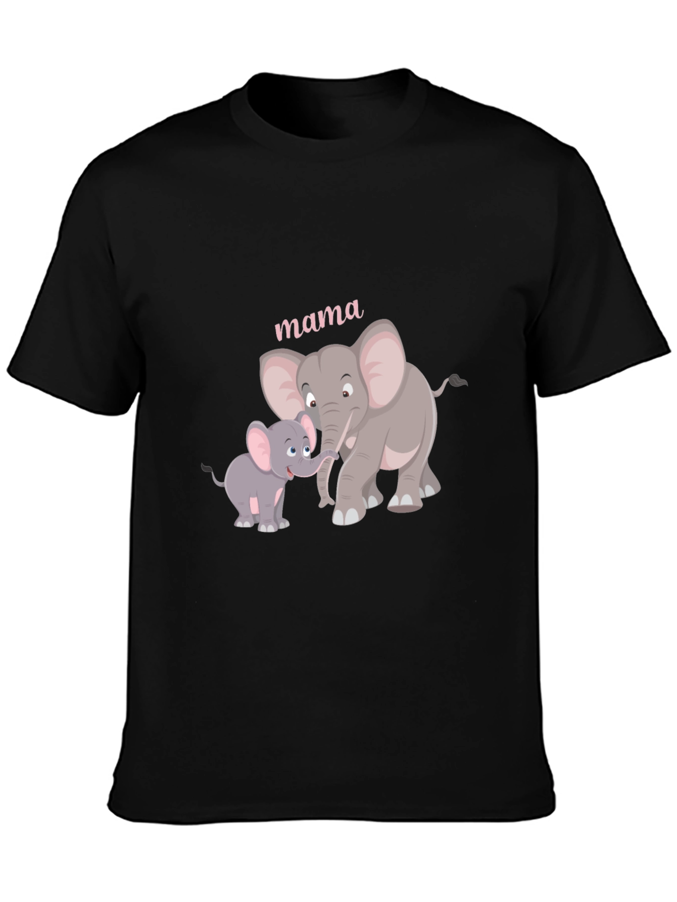 Mama Elephant Graphic Tee - Black Cotton Comfort