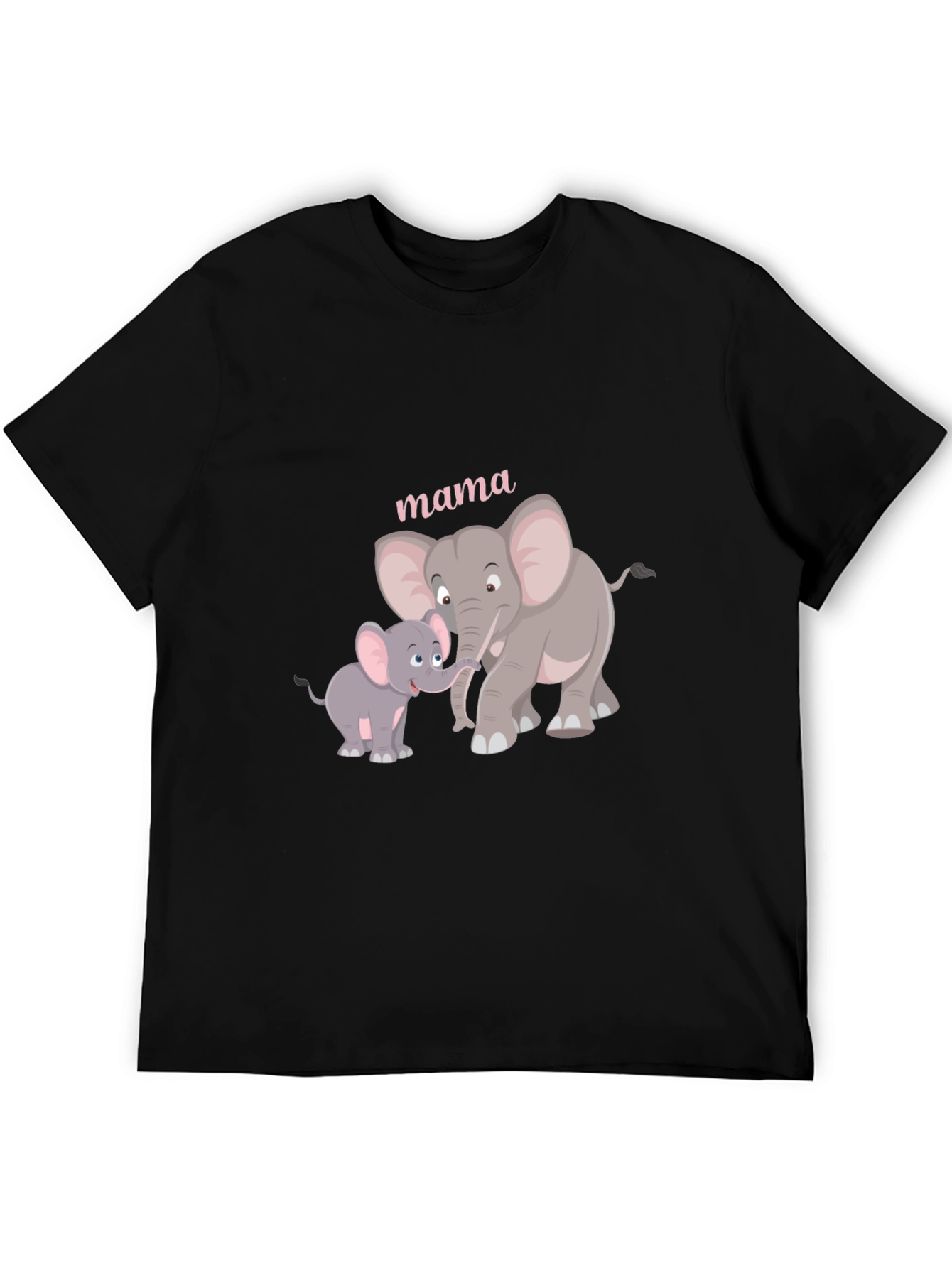 Mama Elephant Graphic Tee - Black Cotton Comfort