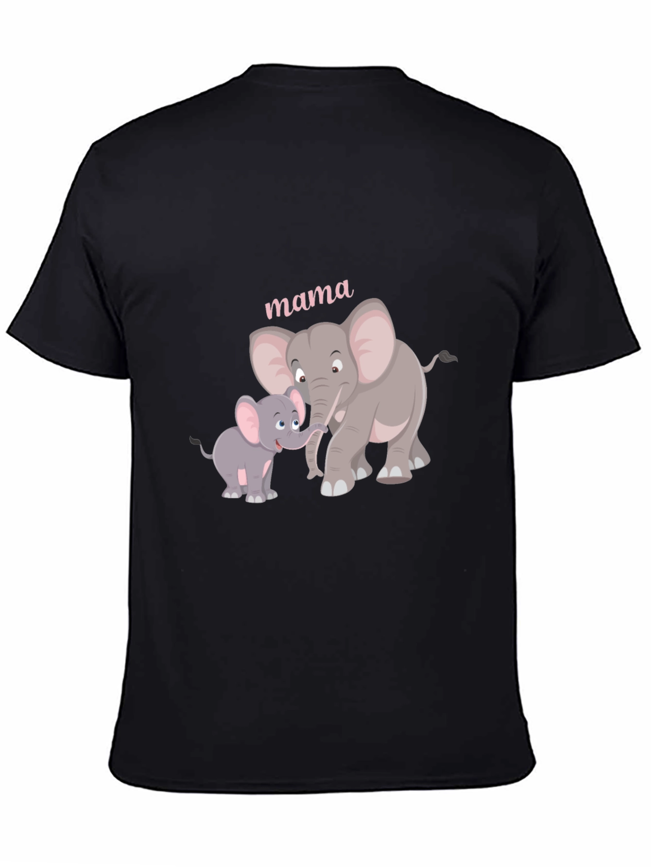 Mama Elephant Graphic Tee - Black Cotton Comfort